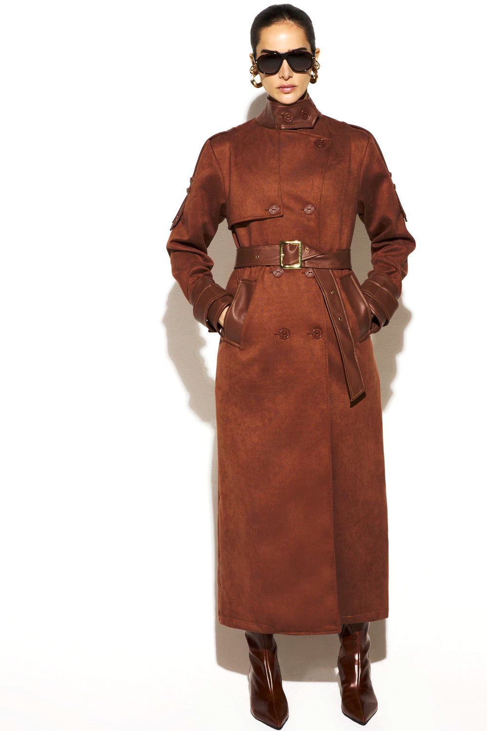 Trench Coat Suede Marron Rock Lola