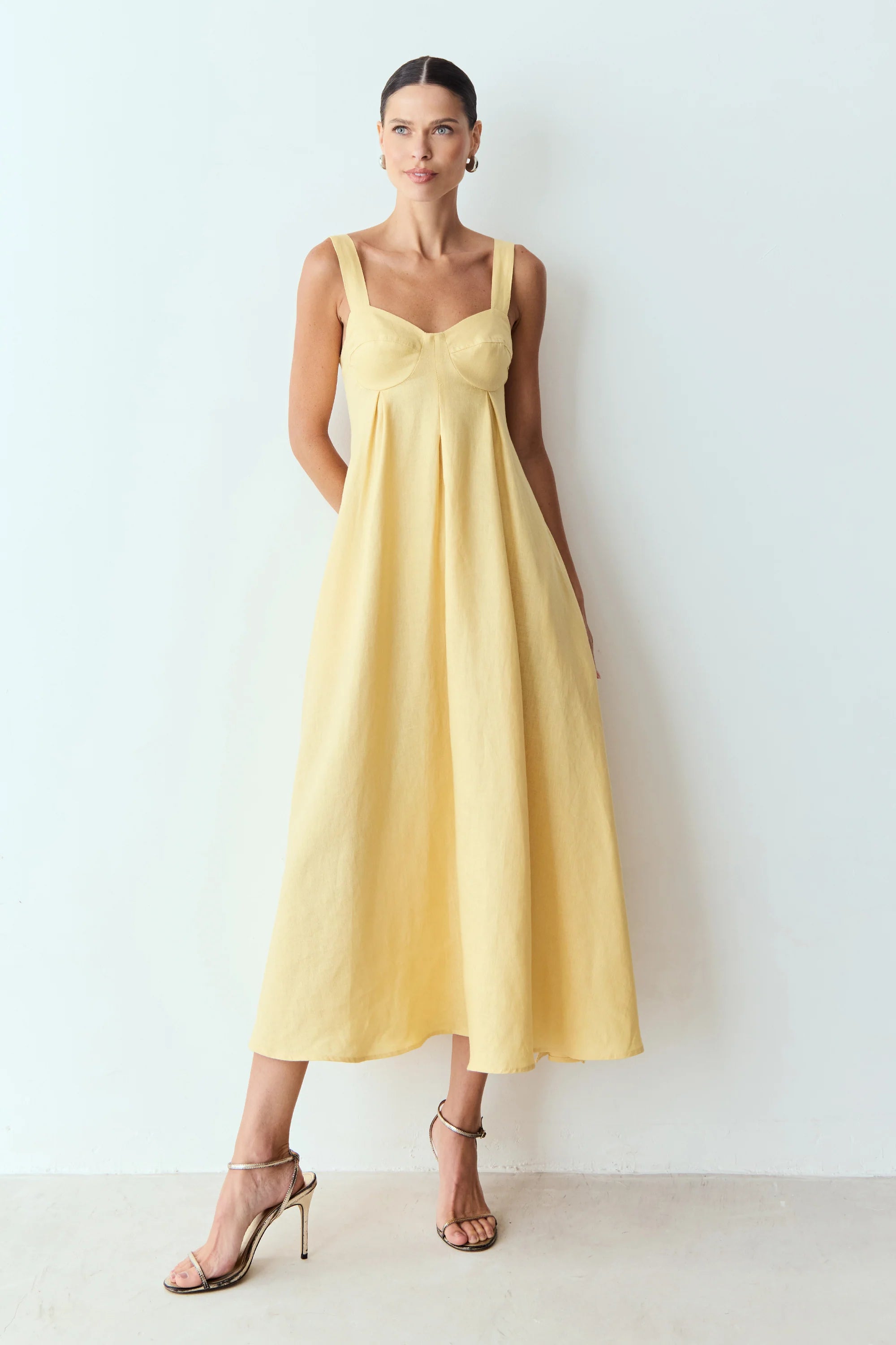Vestido Lino Amarillo Mantequilla Zen - 11545