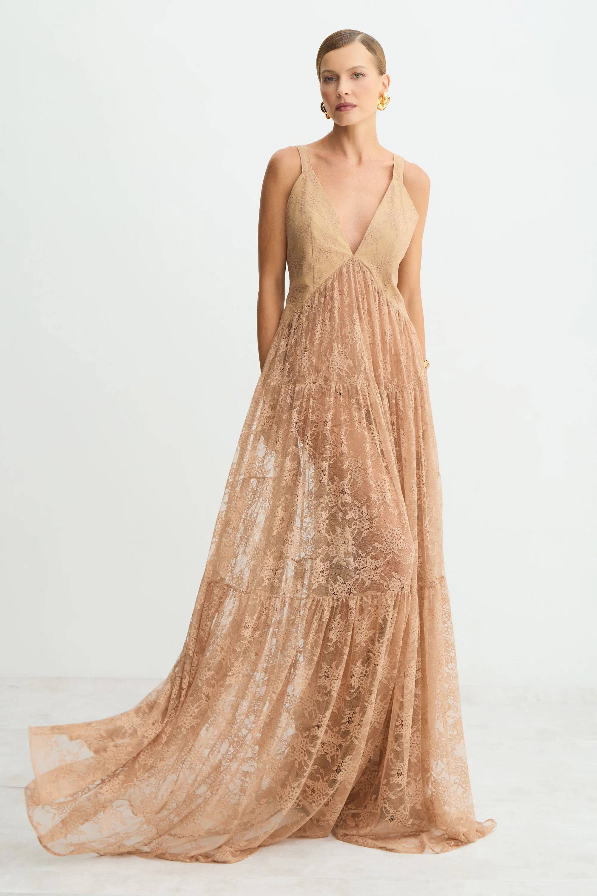 Vestido Encaje Beige Zen - 11670