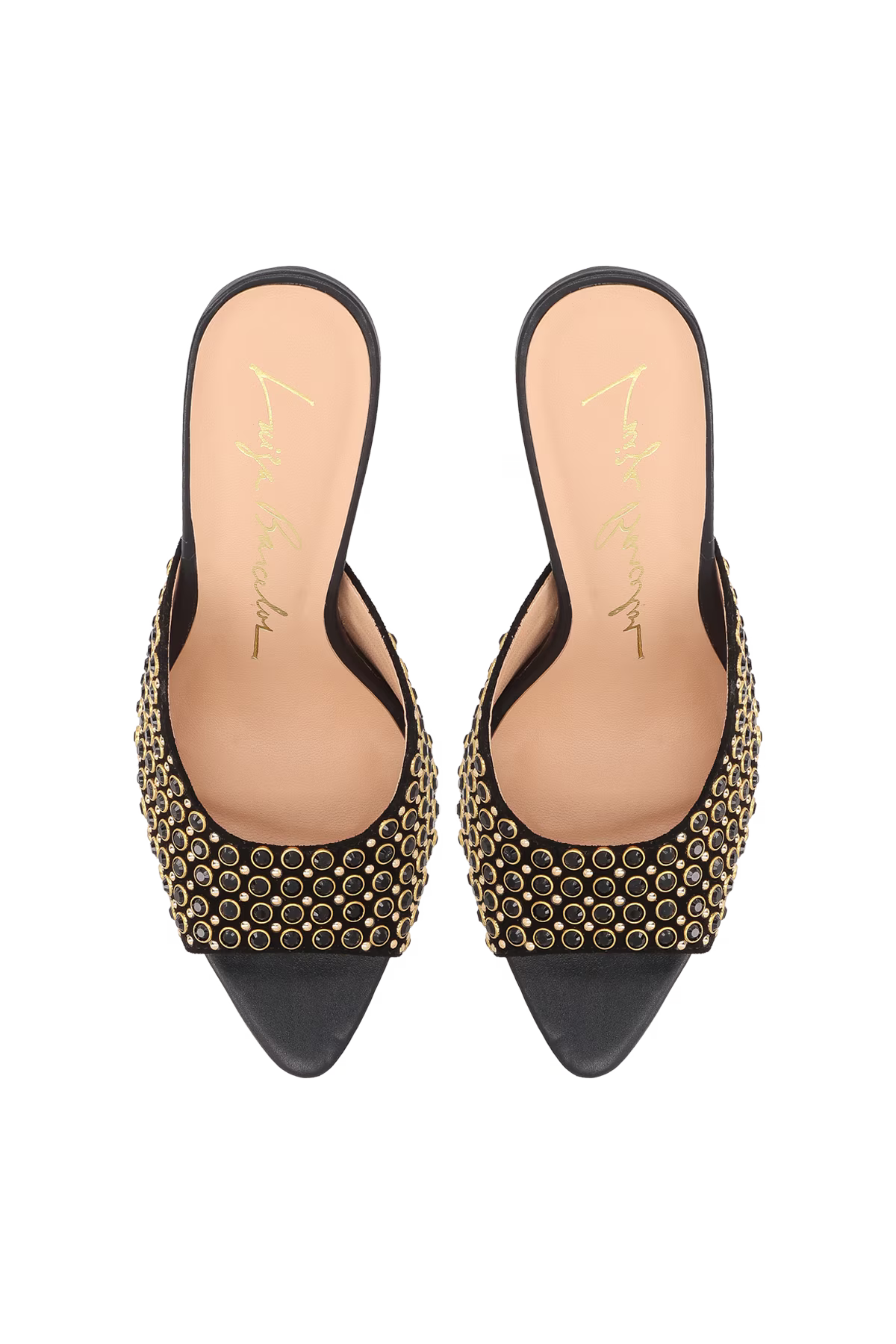 Mule Abierto Bordado Negro Luiza Barcelos - 142