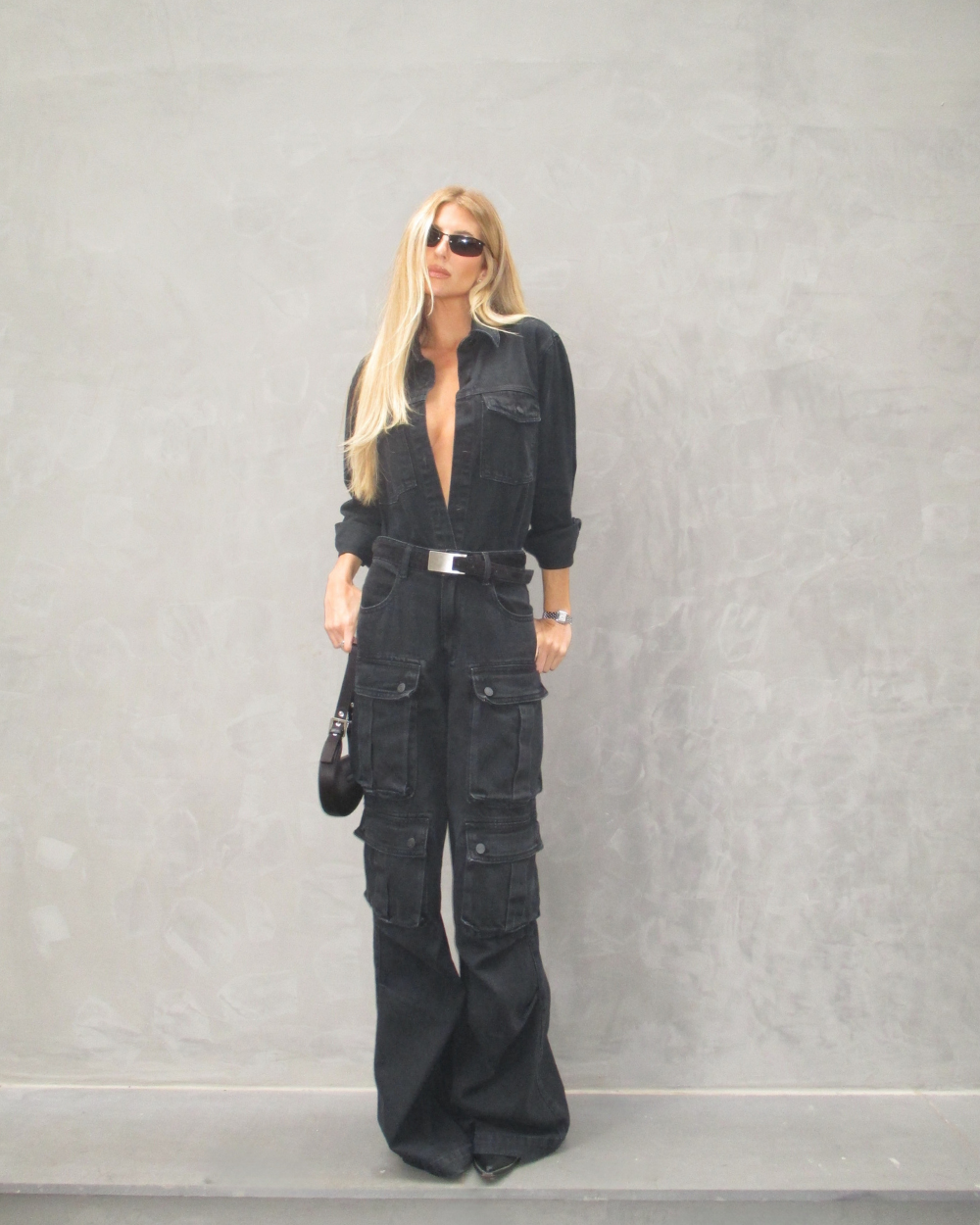 Jeans Cargo Utility Black
