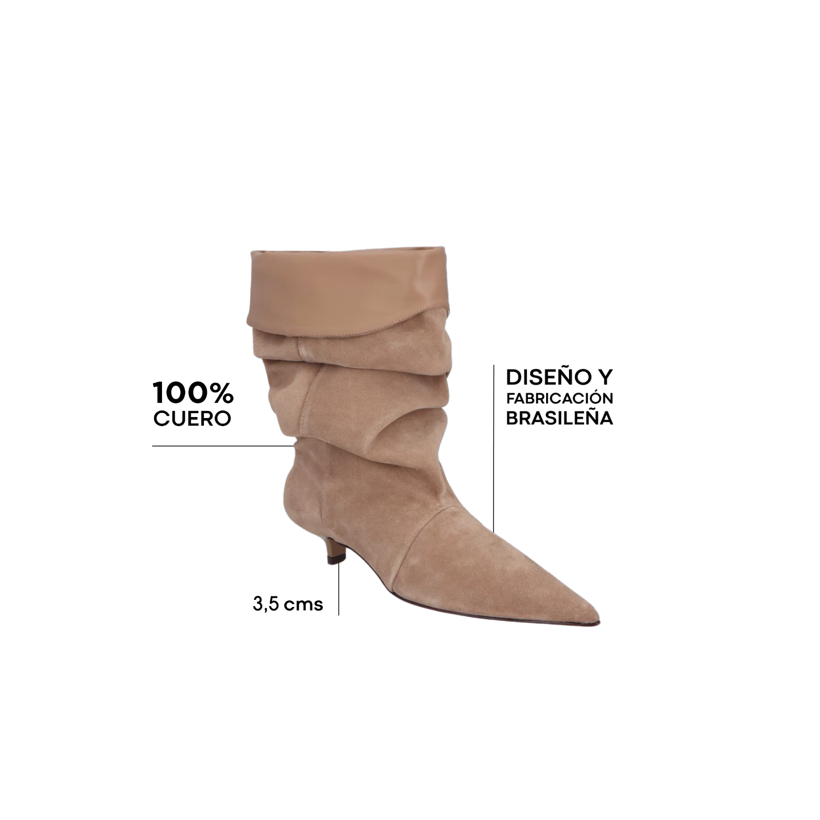 Bota Slouch Caña Media Beige Fendi LB - 204