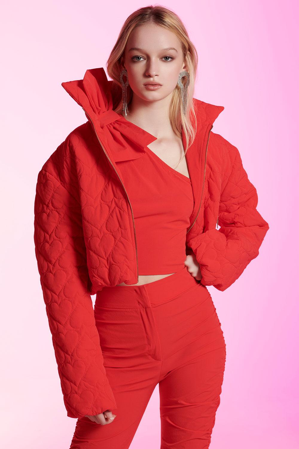 Chaqueta Puffer Clara Roja Leblog