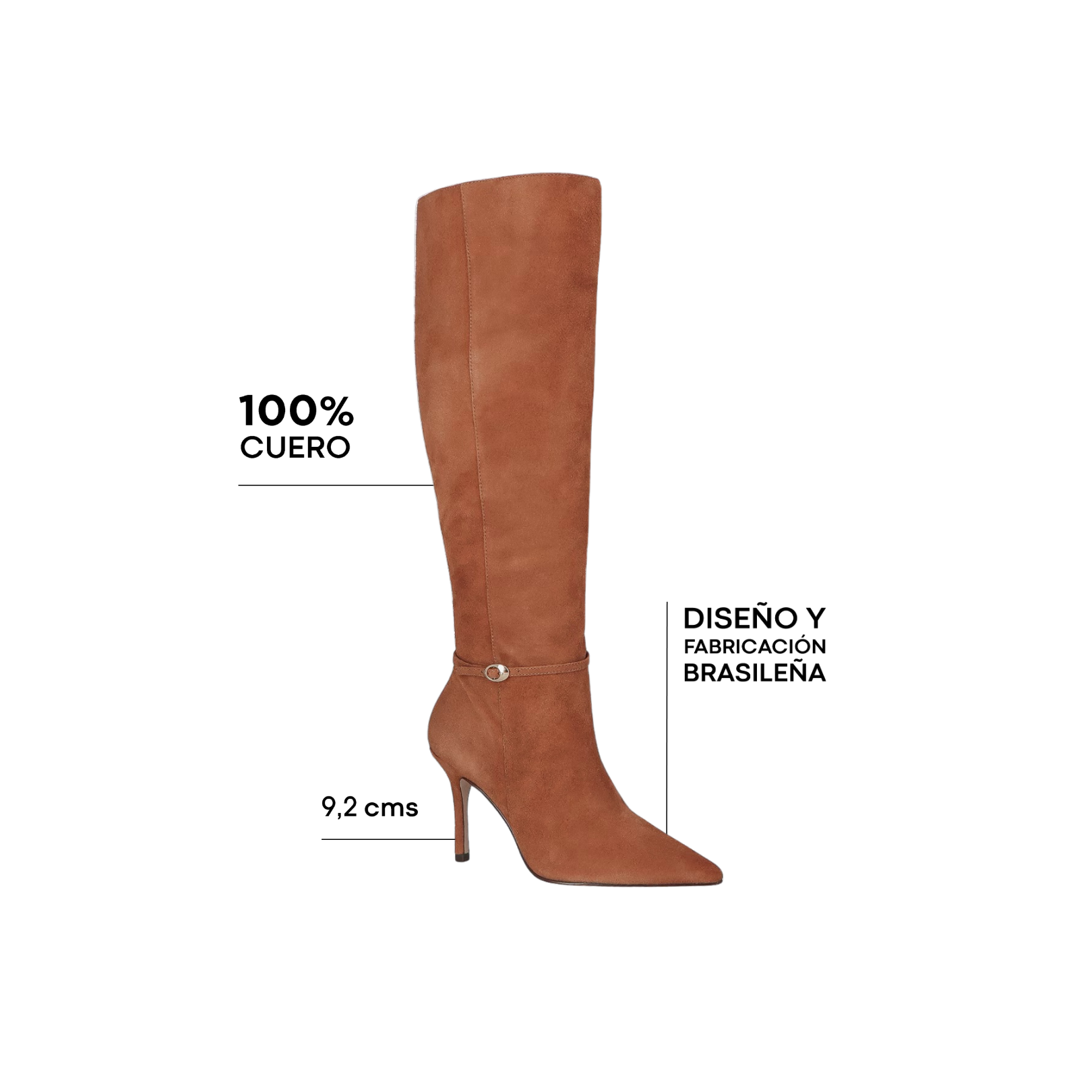 Bota Caña Alta Gamuza Caramelo LB - 202