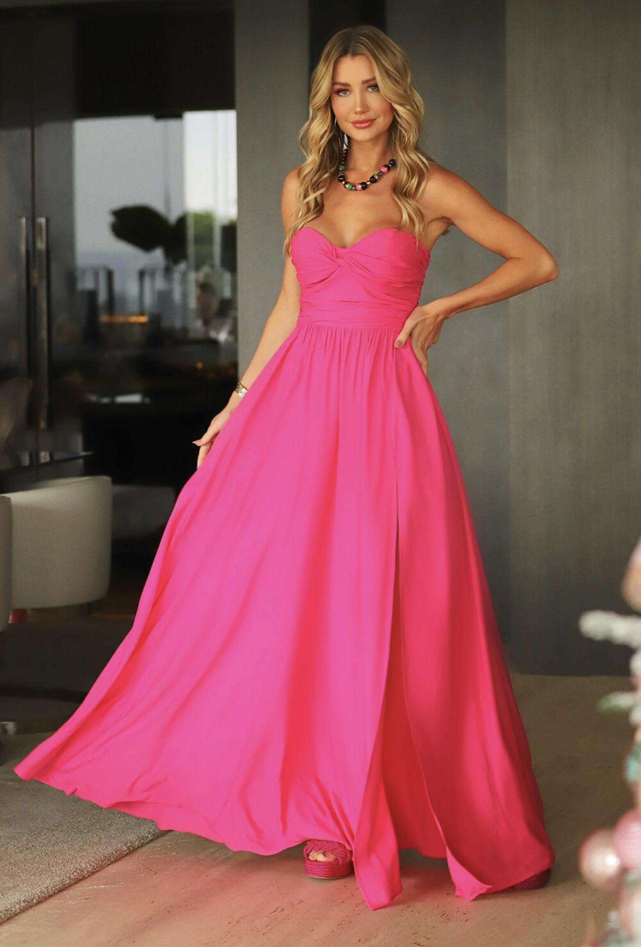 Vestido Strapless Fucsia Zen