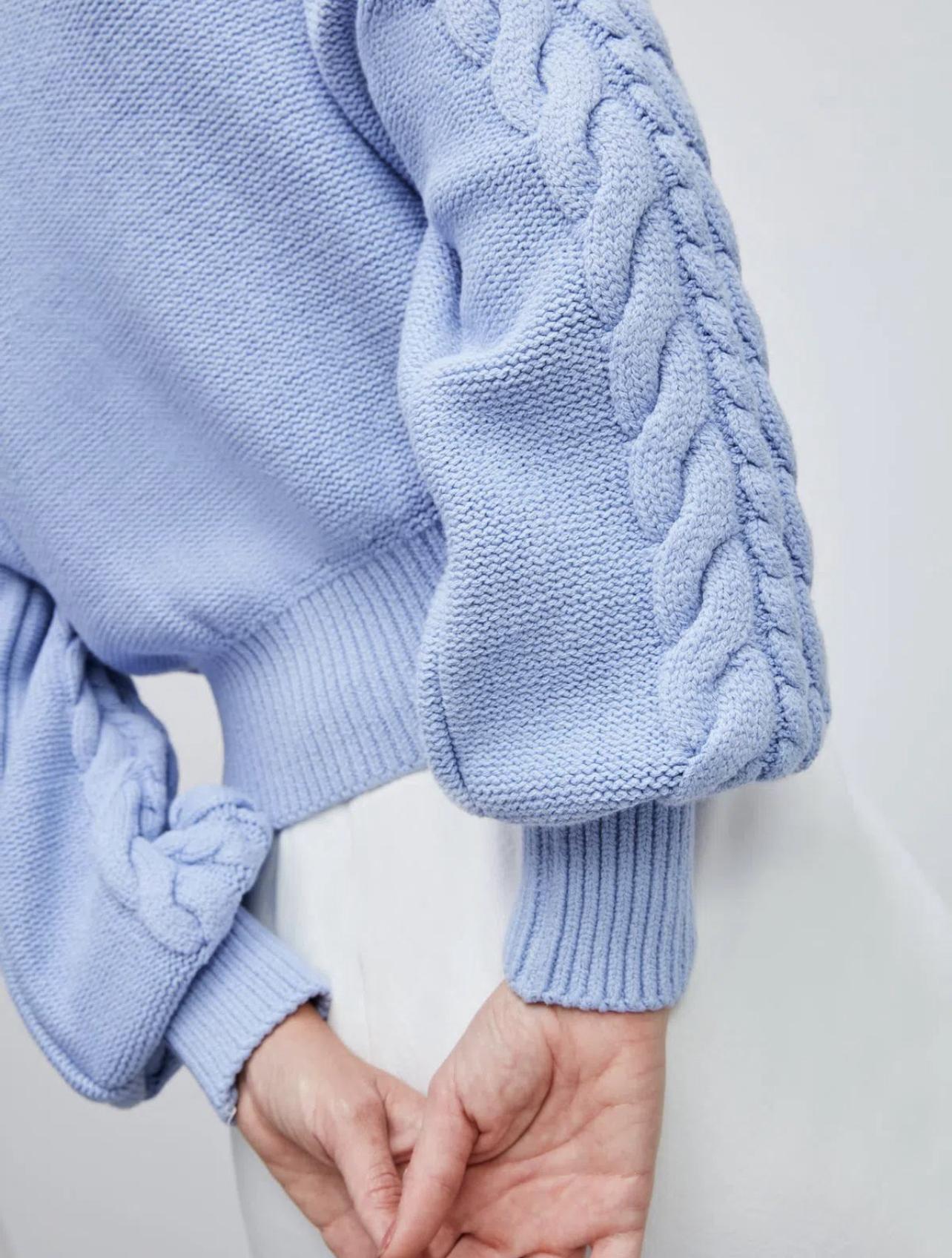 Sweater Celeste Detalles