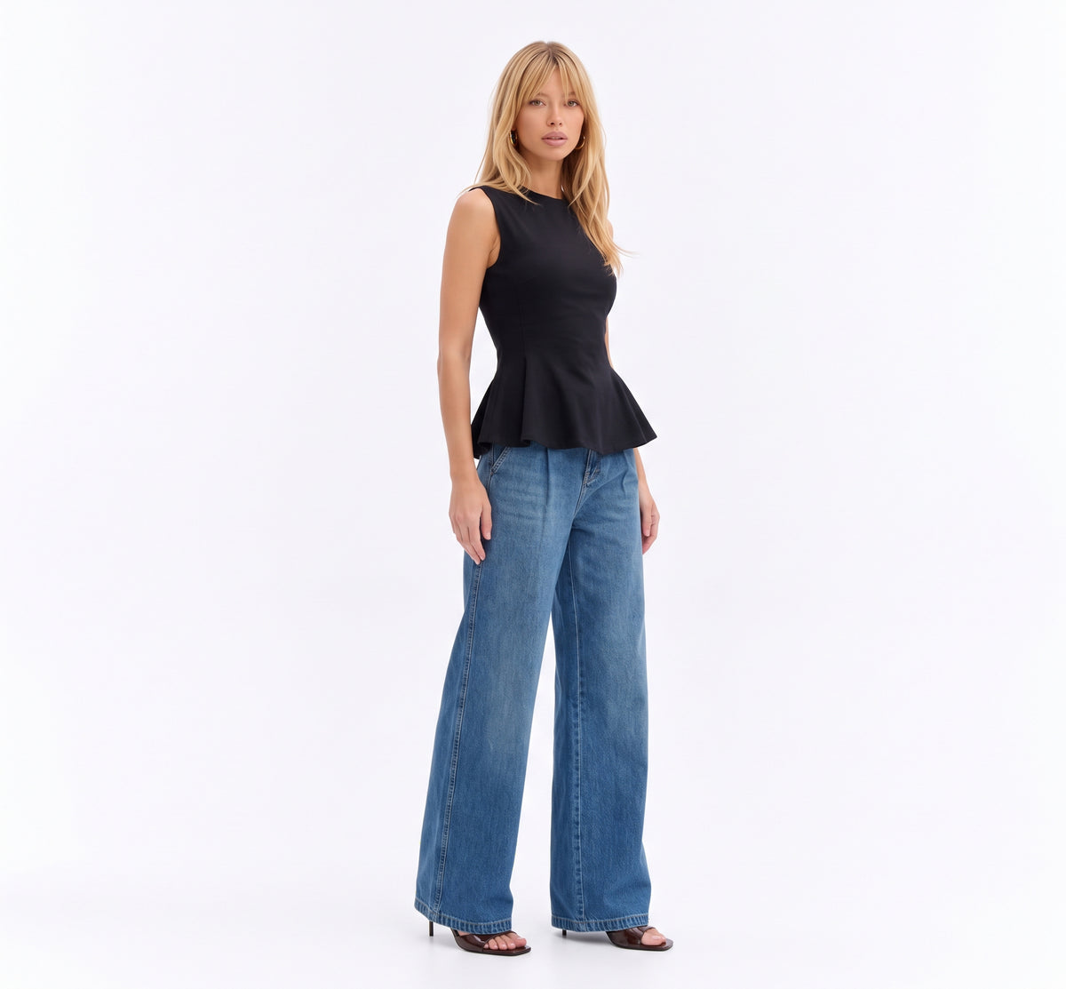 Tshirt Peplum Poliana Negra