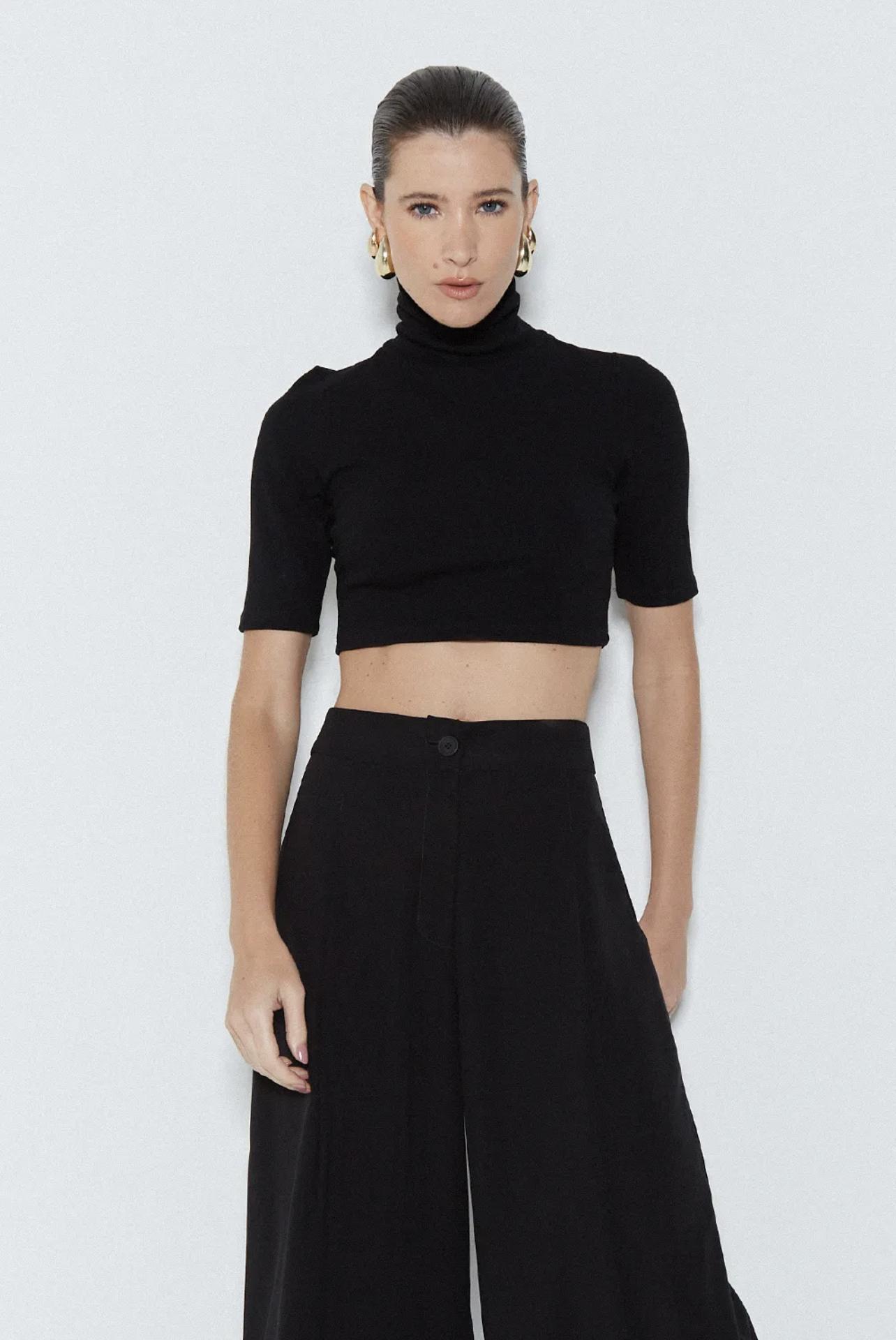 Cropped Cuello Alto Negro - 51029