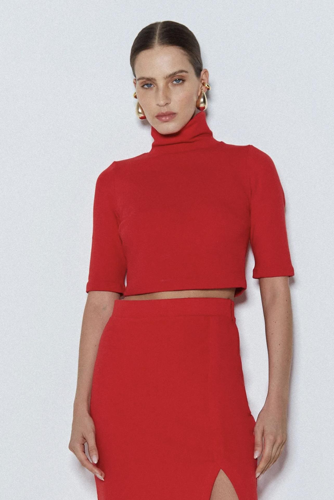 Cropped Cuello Alto Rojo - 51029