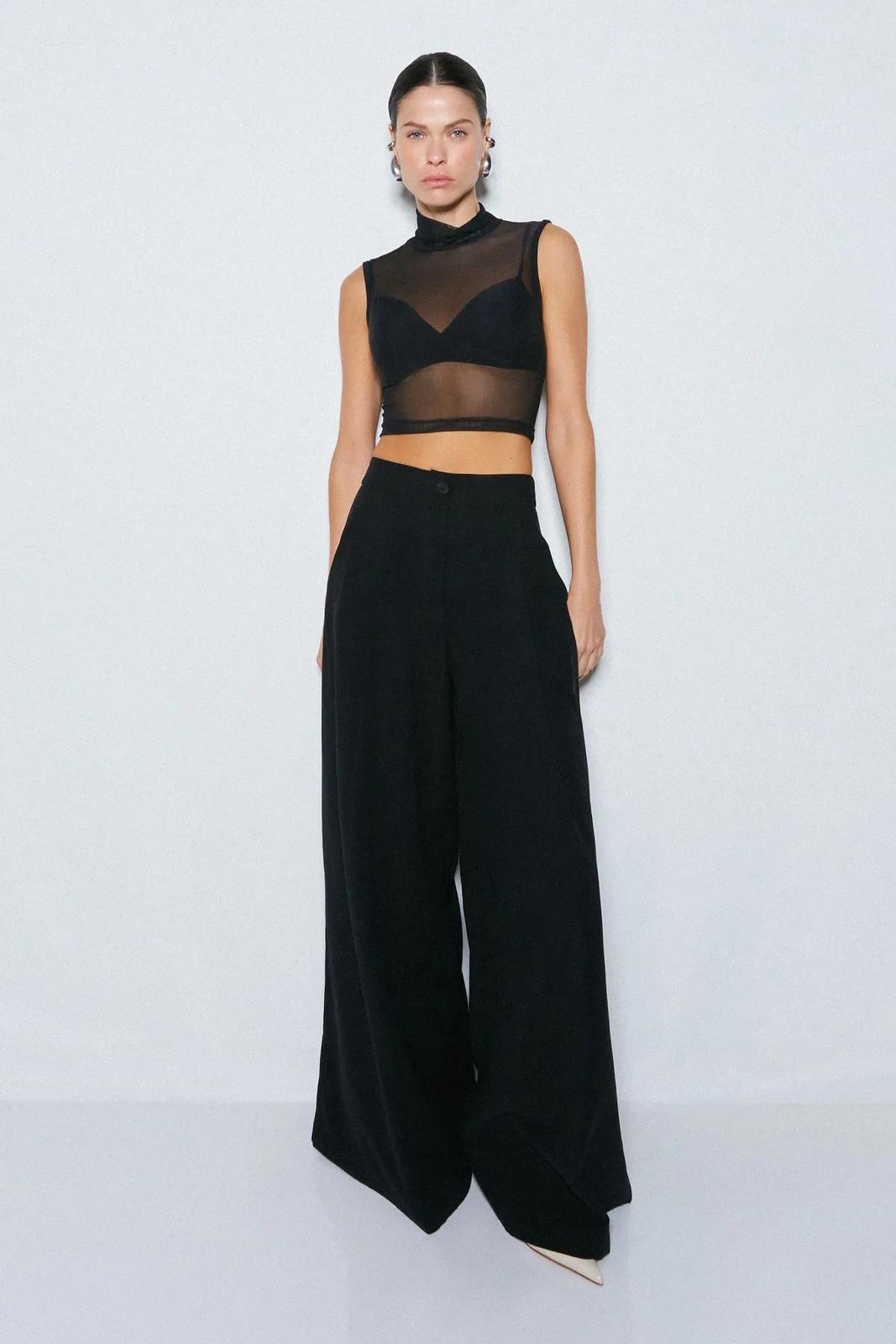 Cropped Transparencia Negro ZEN - 51085