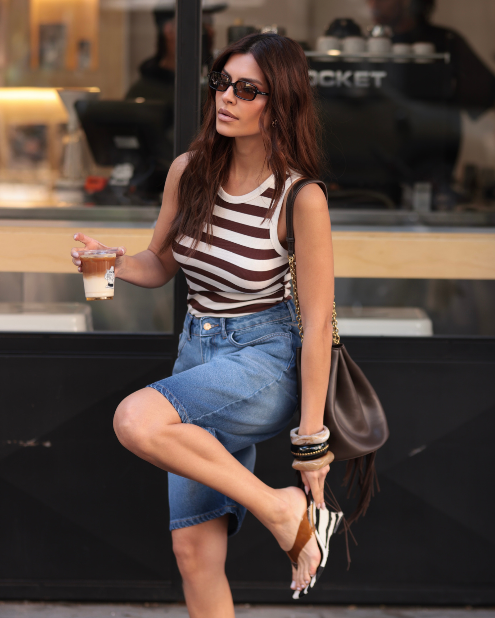 Polera Stripes Marron