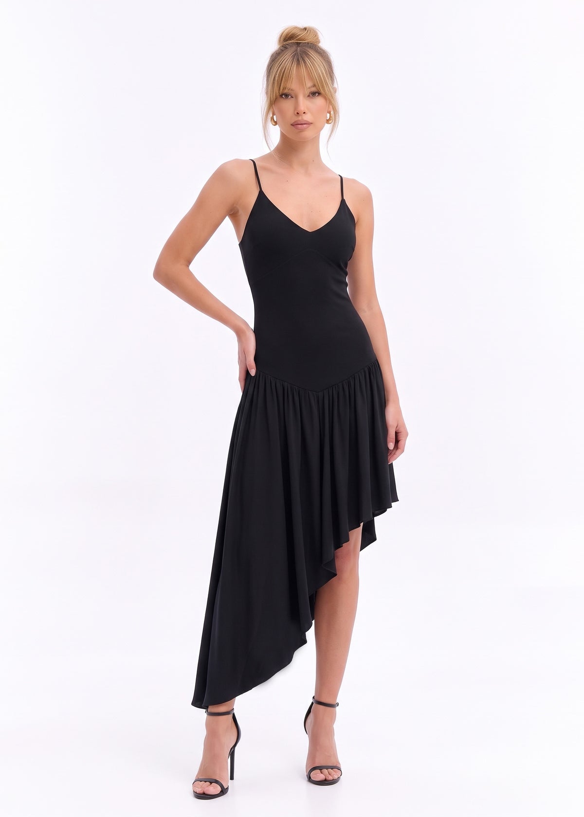 Vestido Phoenix Tricoline Negro RK