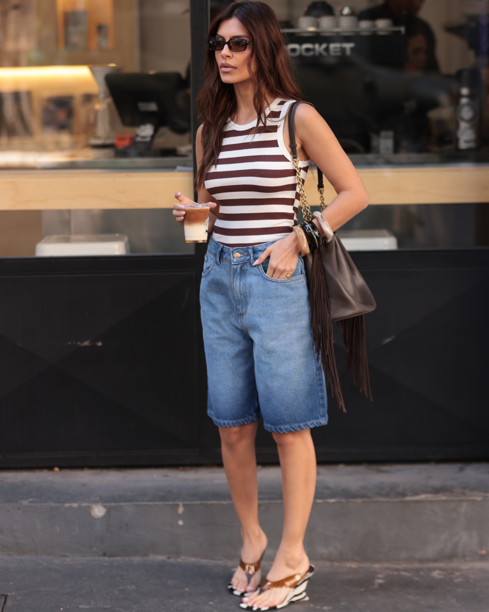 Polera Stripes Marron