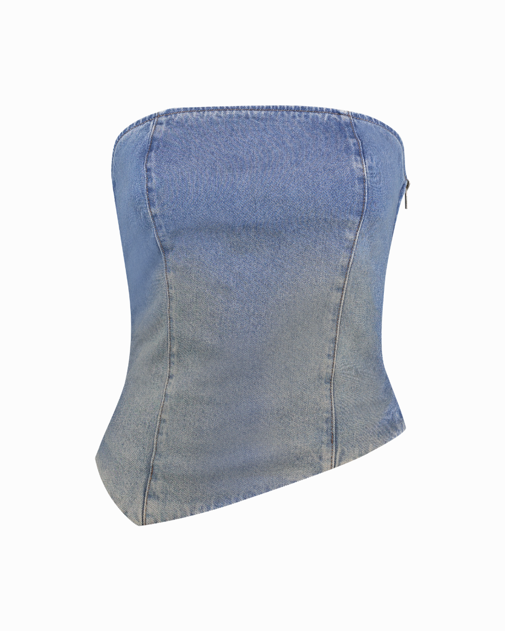 Top Barra Asimetrico Dust Blue