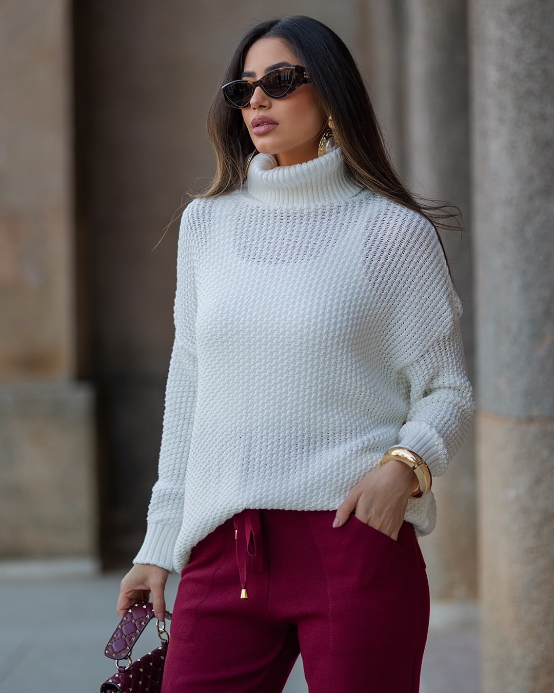 Poncho Gisele Tejido Off Fofola