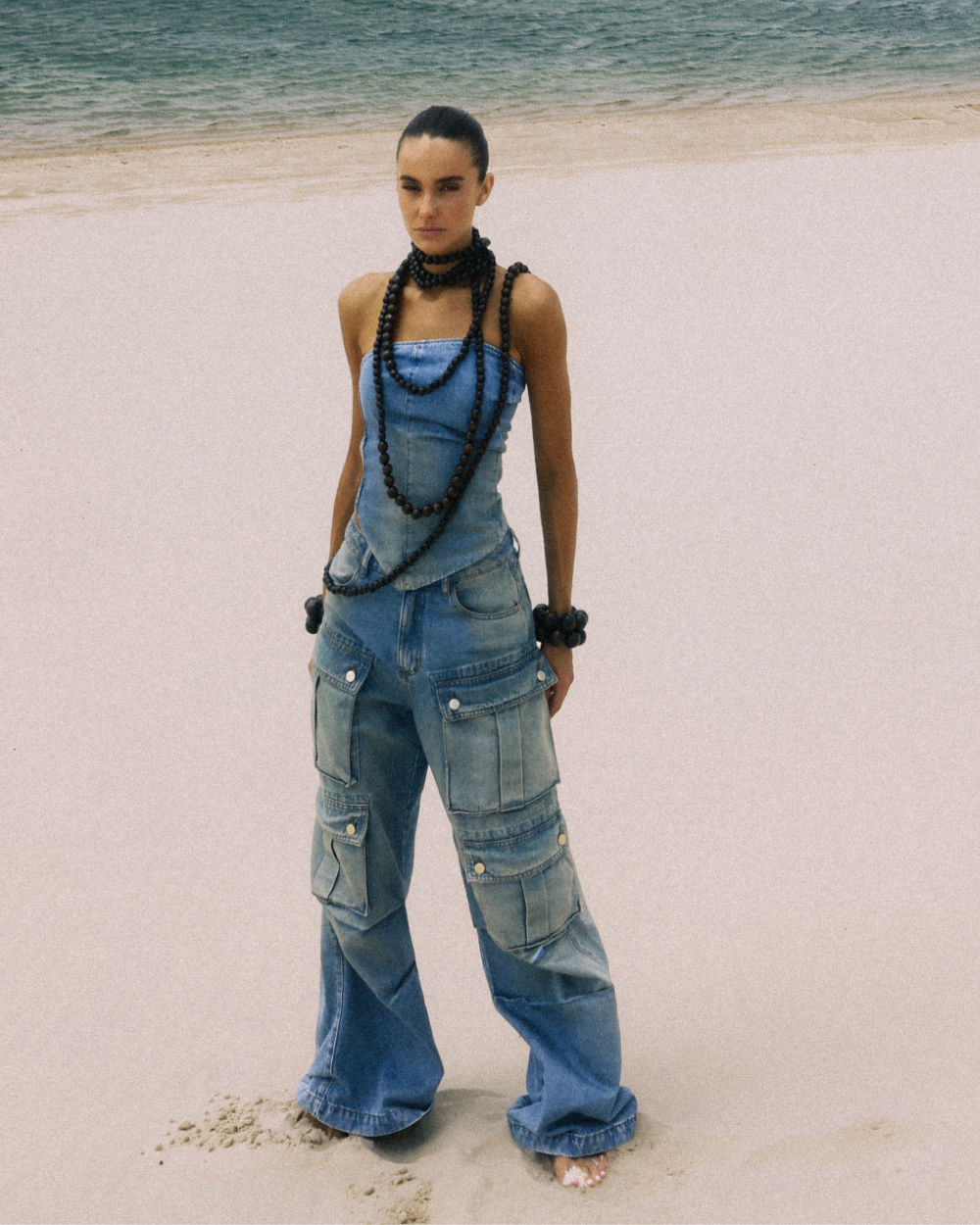 Jeans Cargo Utility Dust Blue