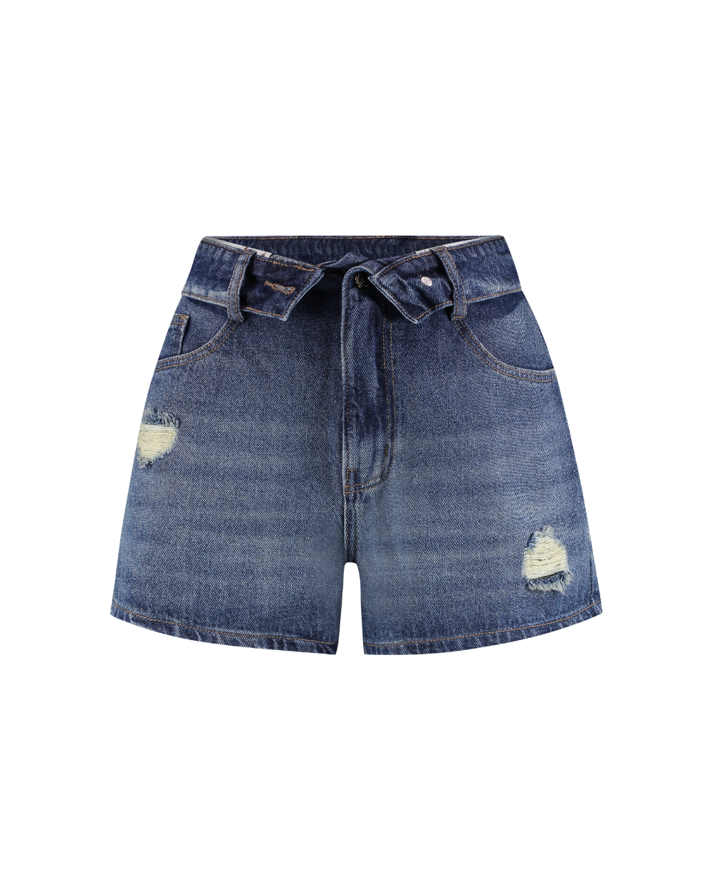 Shorts Baggy Overlap Destroyed Oscuro