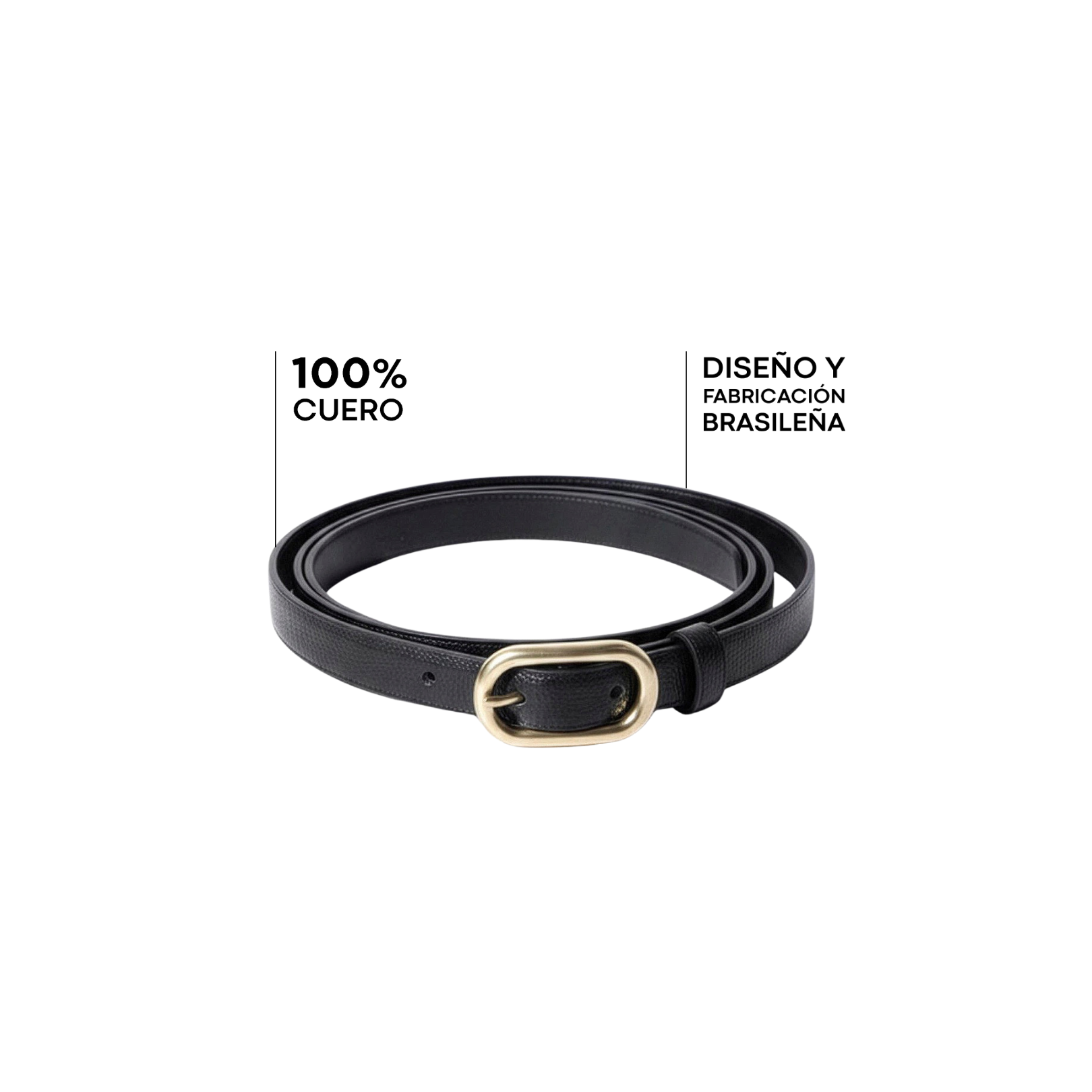 Cinturón Cuero con hebilla dorada Rock Lola