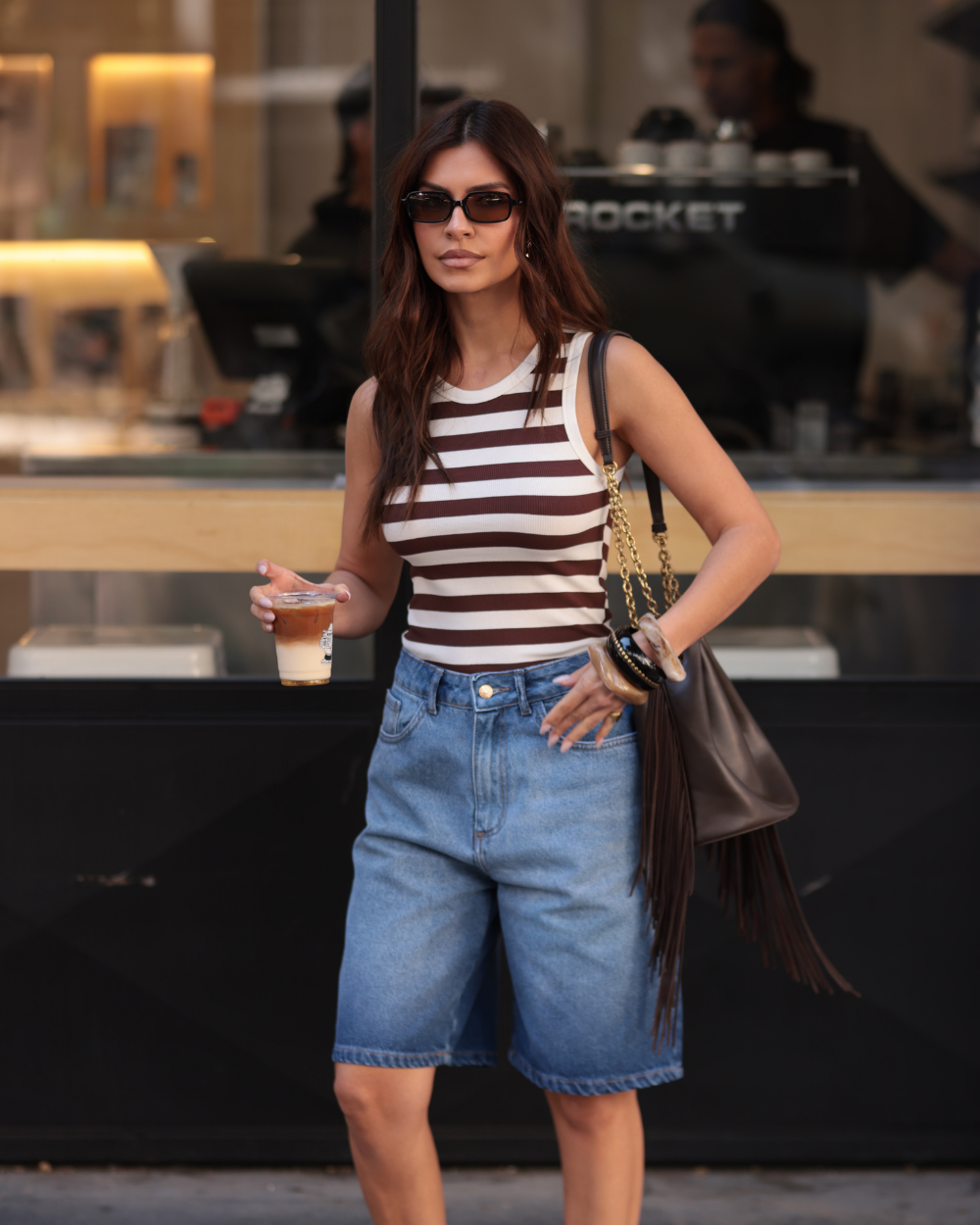 Polera Stripes Marron