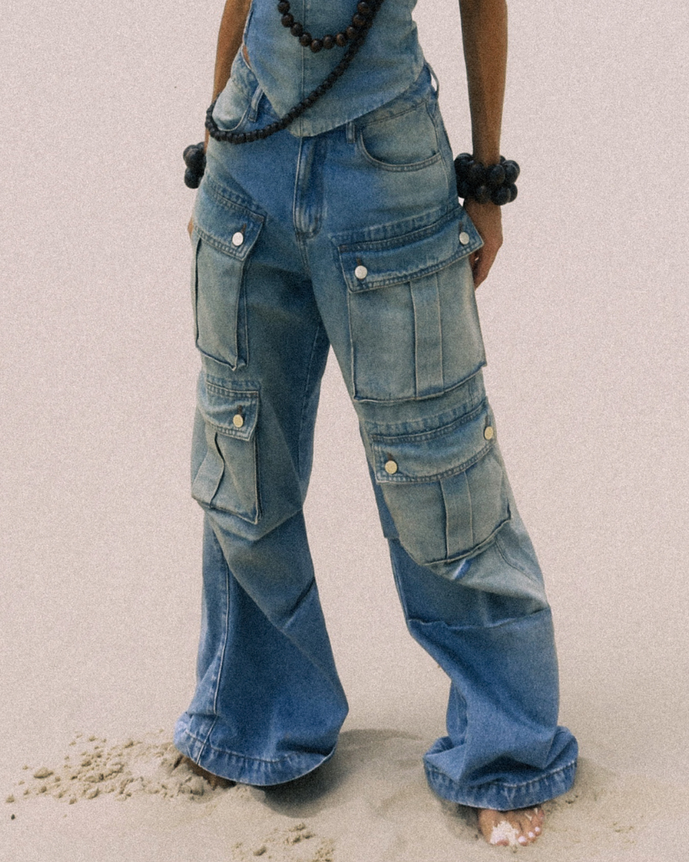 Jeans Cargo Utility Dust Blue