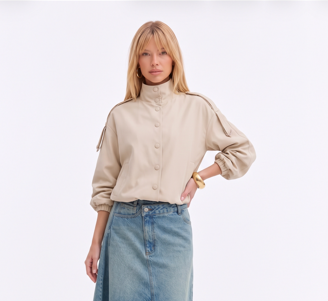 Bomber Olivia Beige Mysk