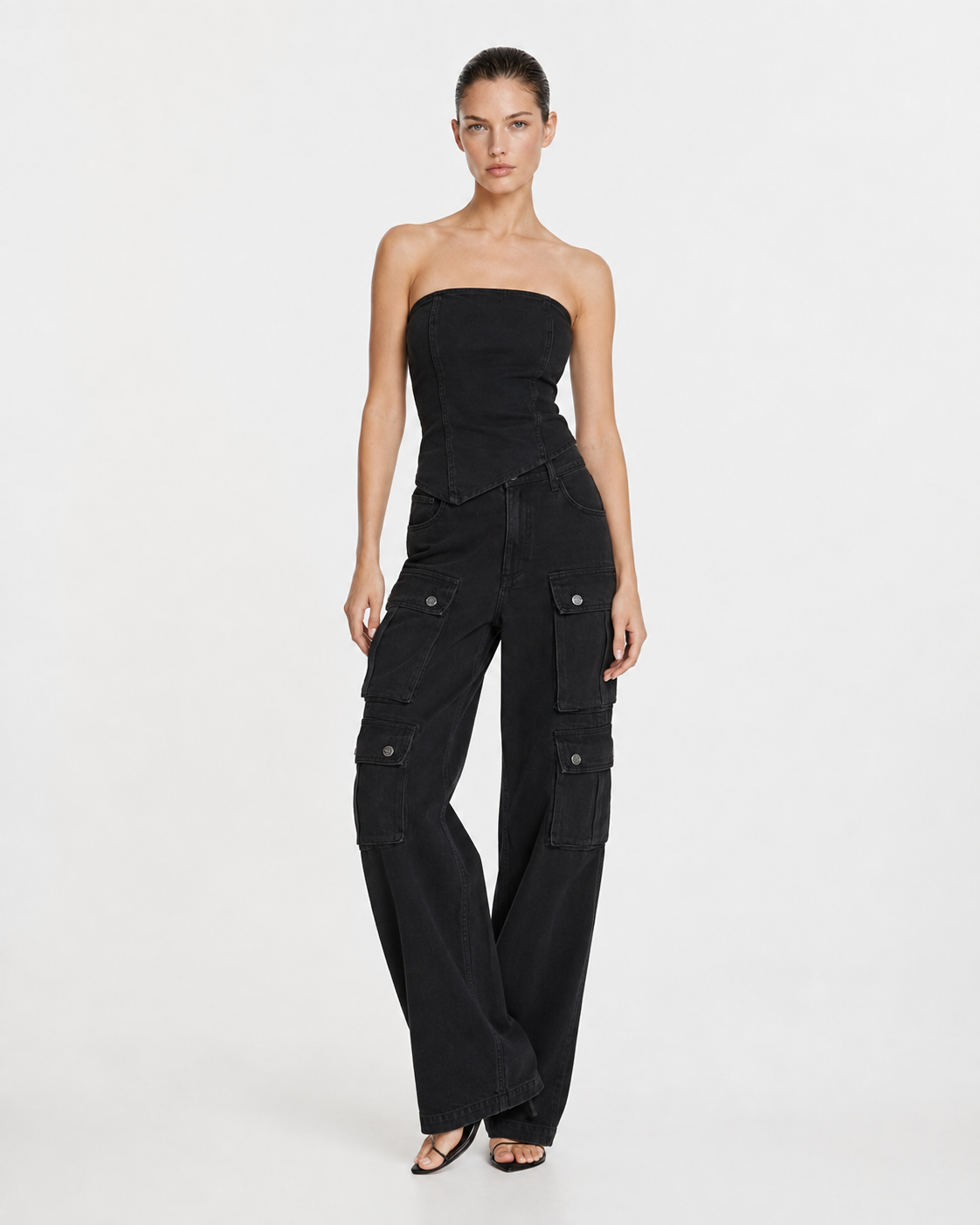 Top Barra Asimetrico Black