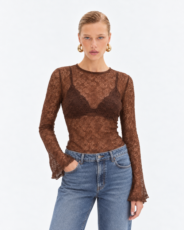 Blusa Bianca Marron Leblog