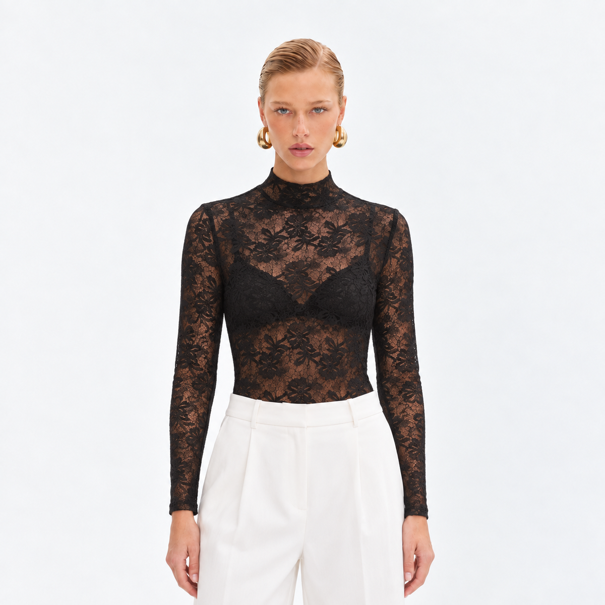 Blusa Queens Encaje Negra Alanis