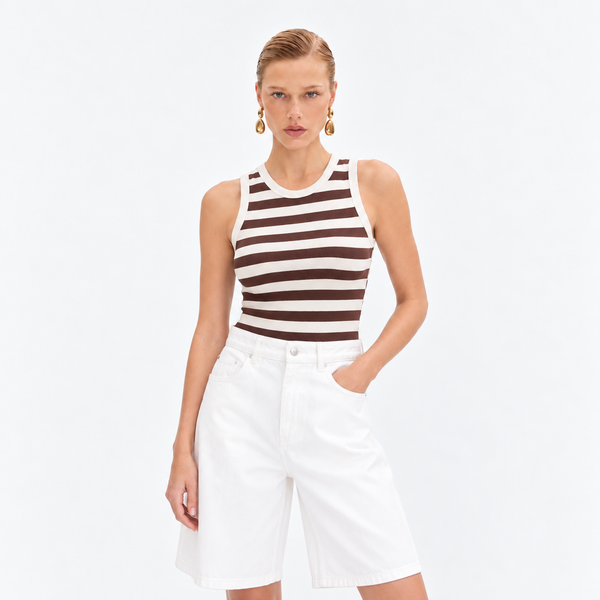 Polera Stripes Marron