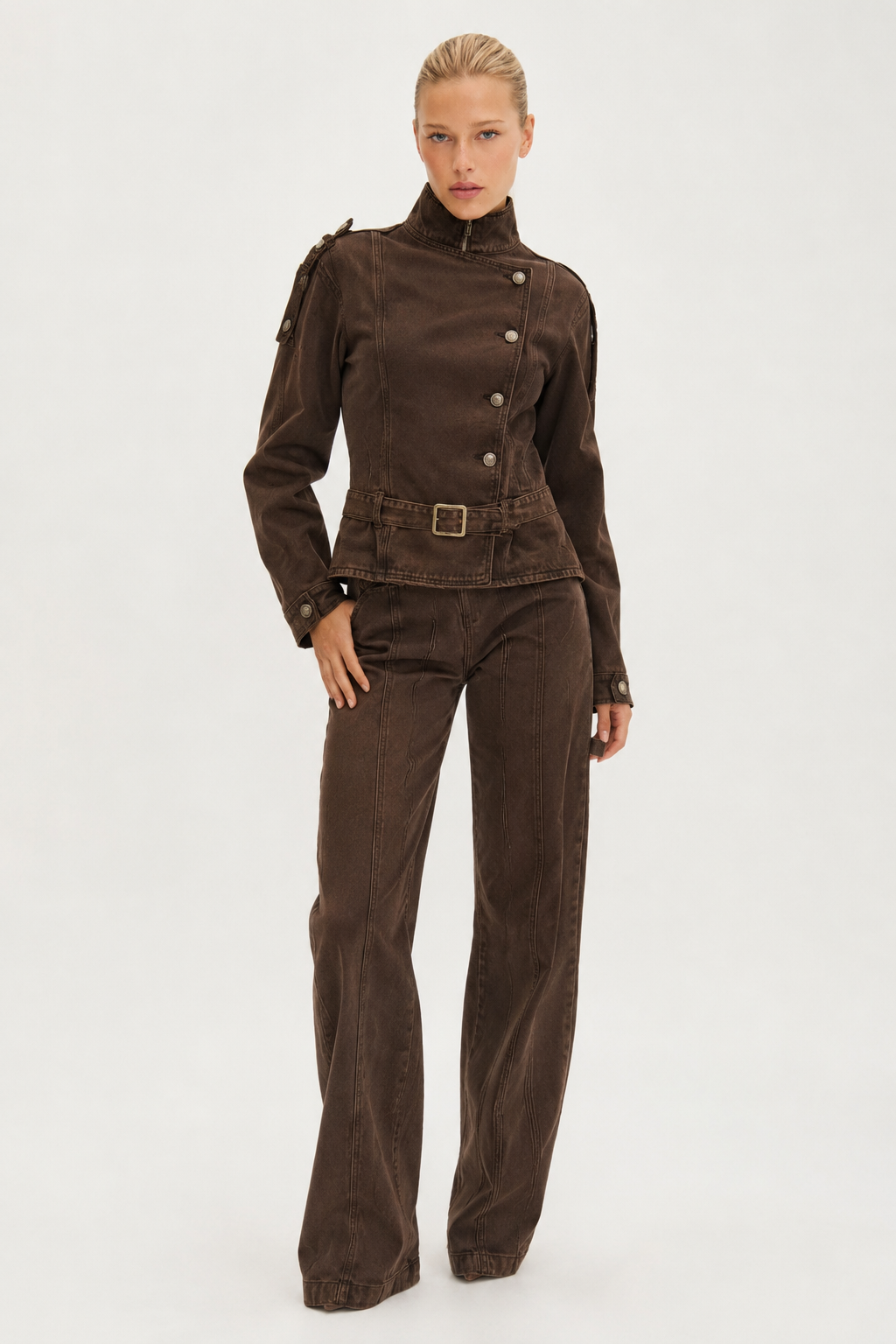 Pantalon Jeans Delilah Marron Rock Lola