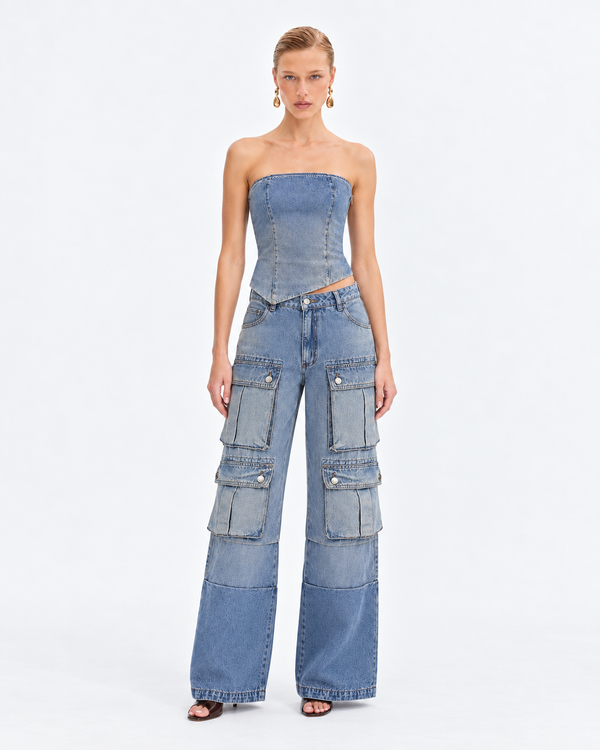 Jeans Cargo Utility Dust Blue