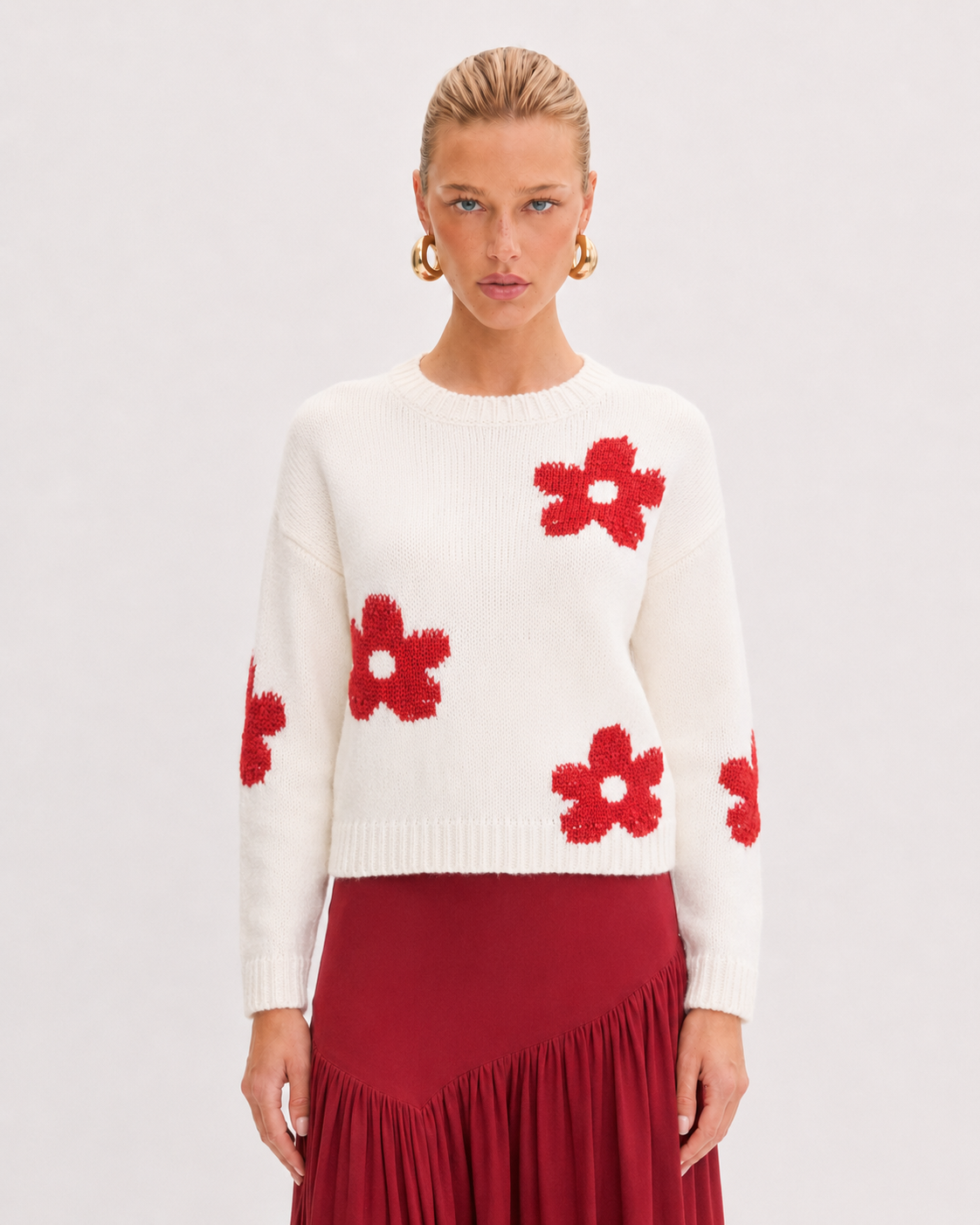 Blusa Kimberly Blanca Flores Fofola
