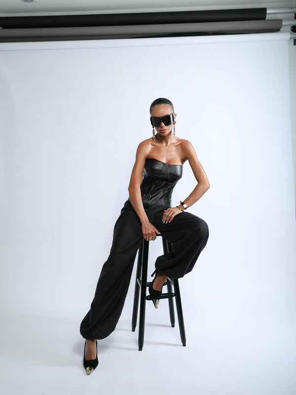 Top Malu Cuero PU Rock Lola