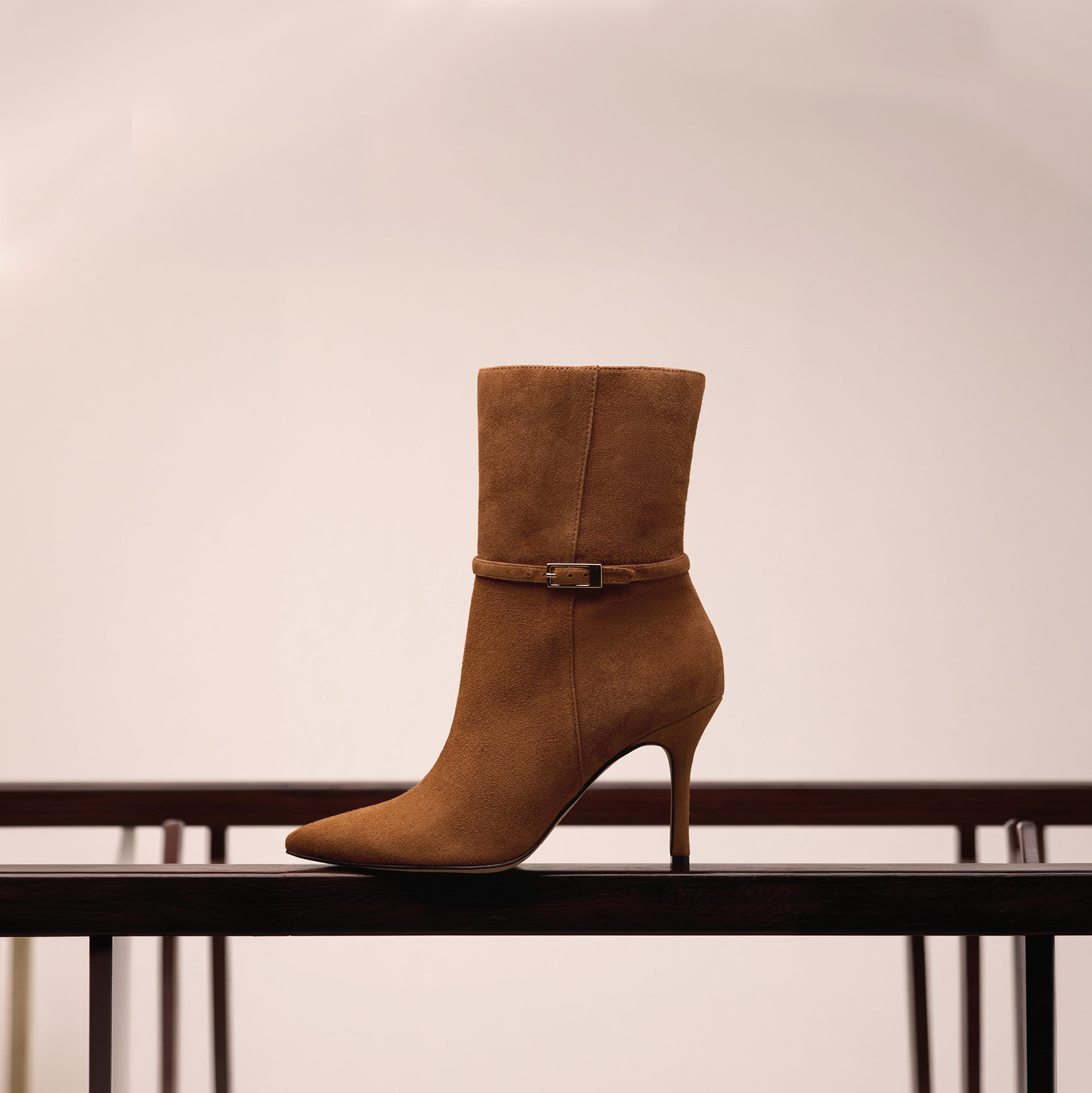 Bota Caña Media Gamuza Caramelo LB - 203