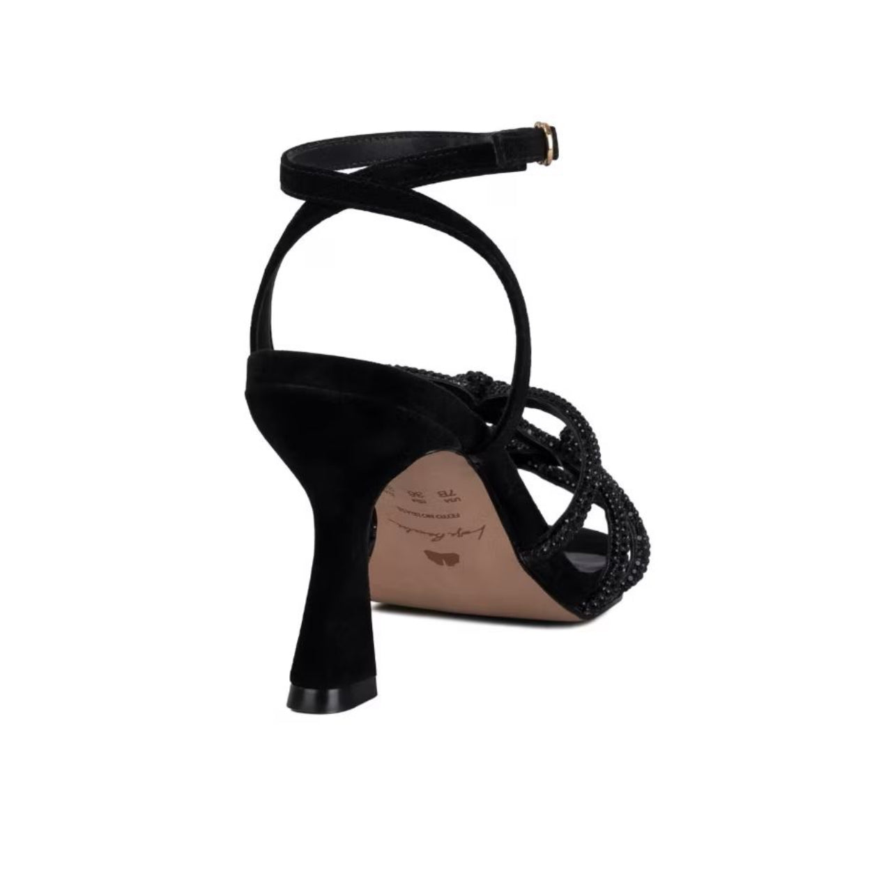 Sandalia Negra Cristales Luiza Barcelos