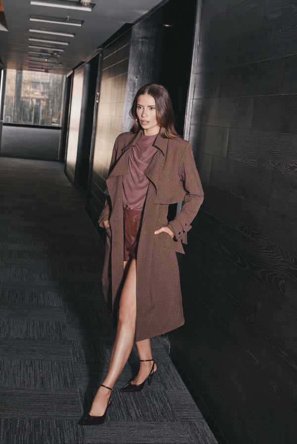 Trench Coat Flora Marron Leblog