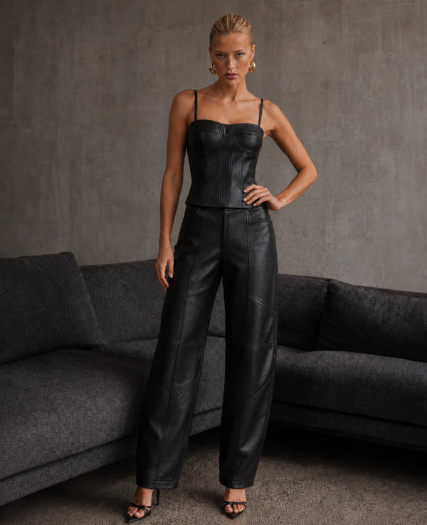 Pantalon Adri Cuero Pu Negro RL