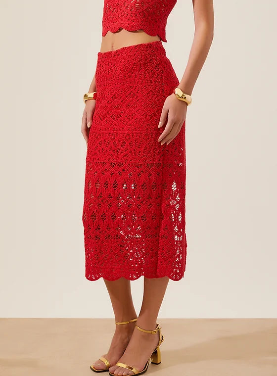 Falda Midi Roja HIT - 25002