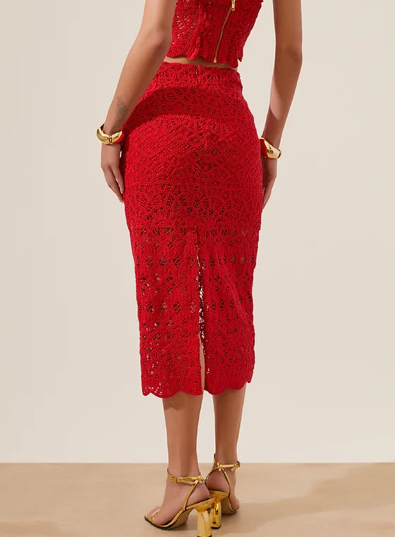 Falda Midi Roja HIT - 25002