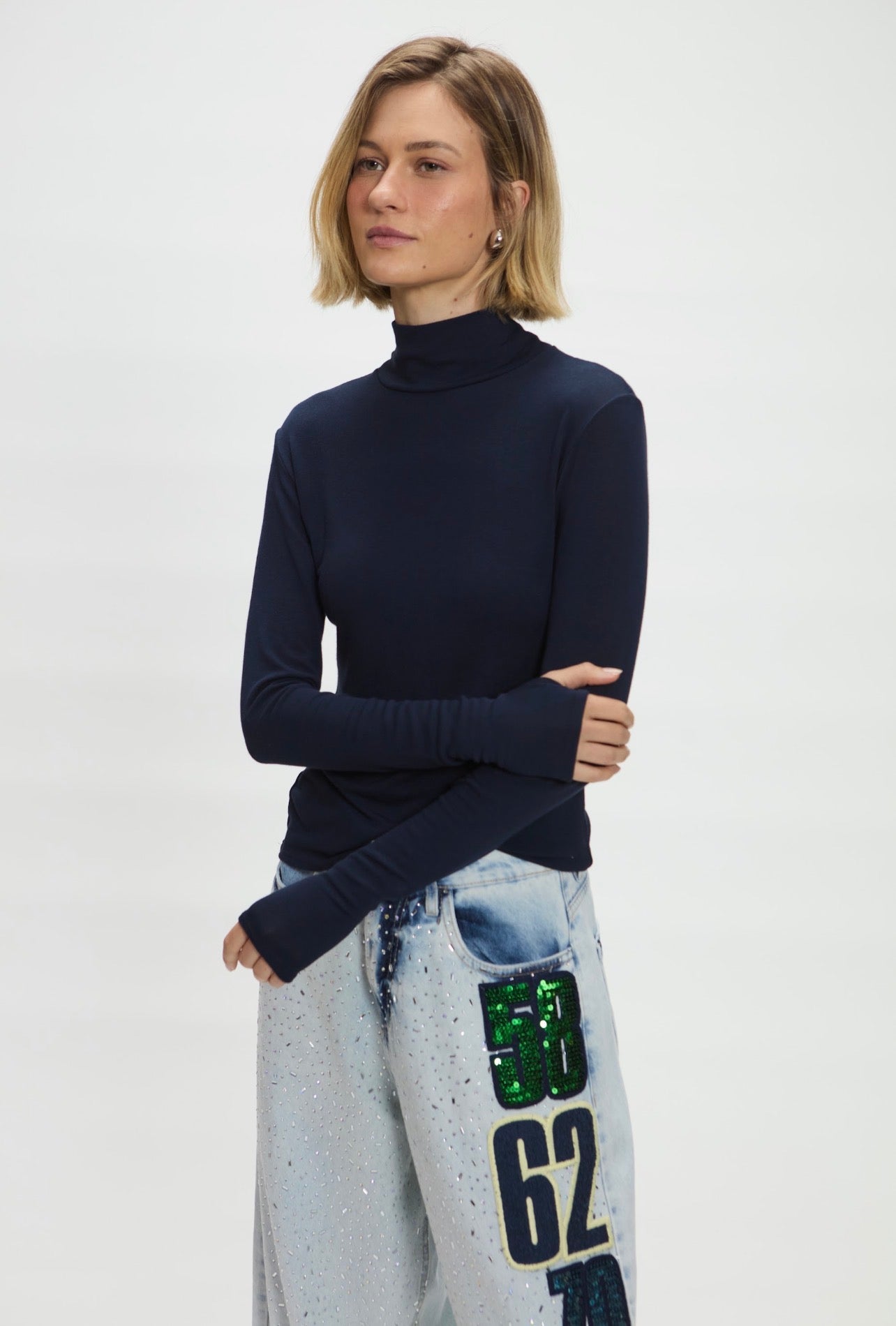 Blusa Sabrina Azul Marino Leblog