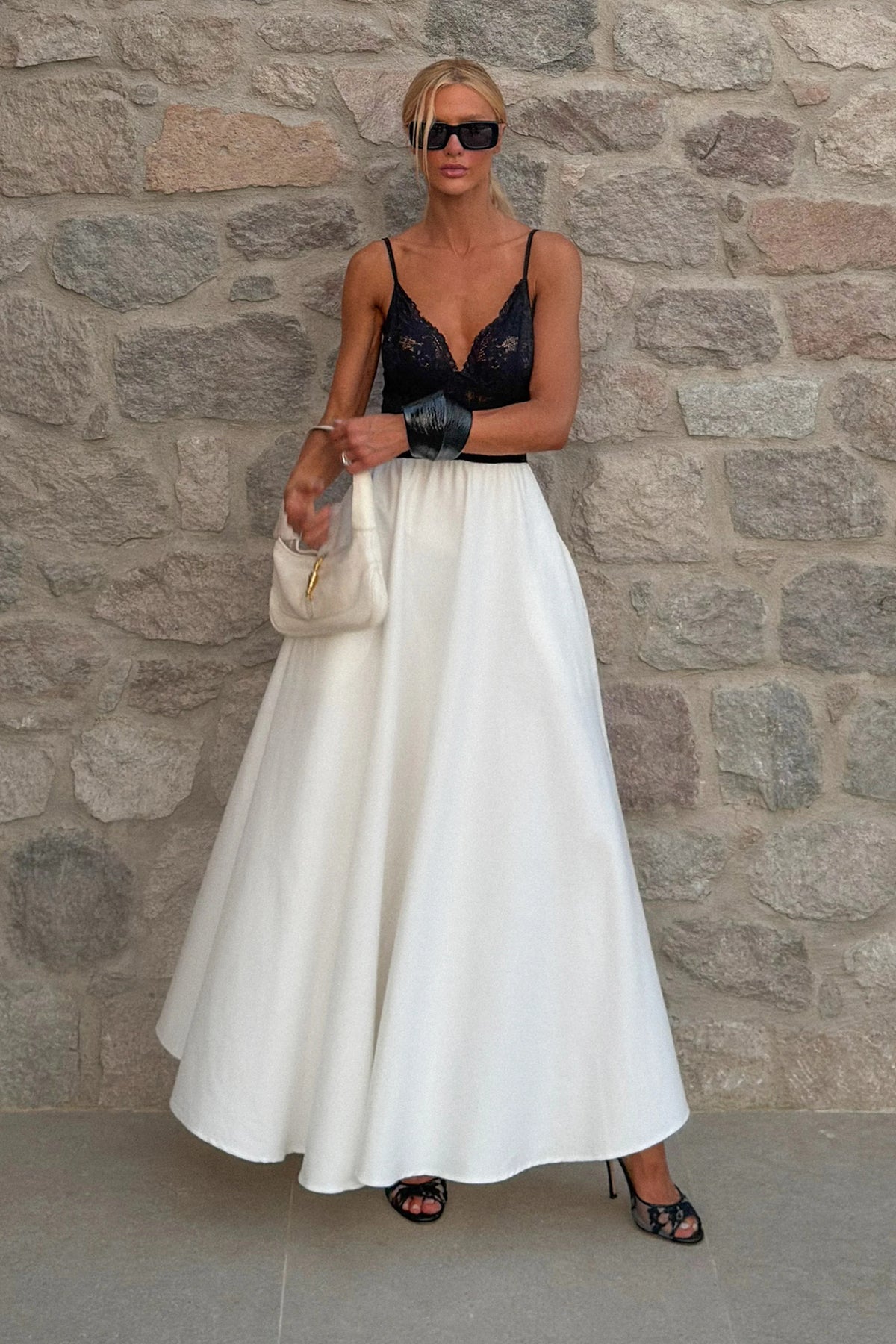 Vestido Negro y Blanco Zen - 11768