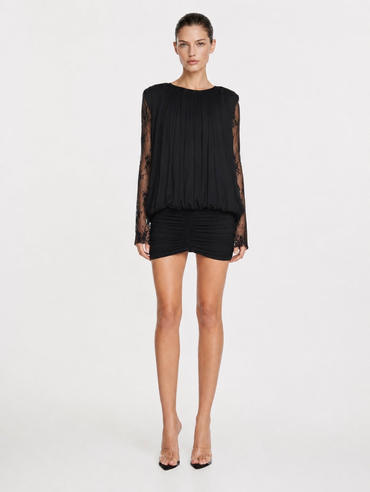 Vestido Corto Encaje Negro TIG