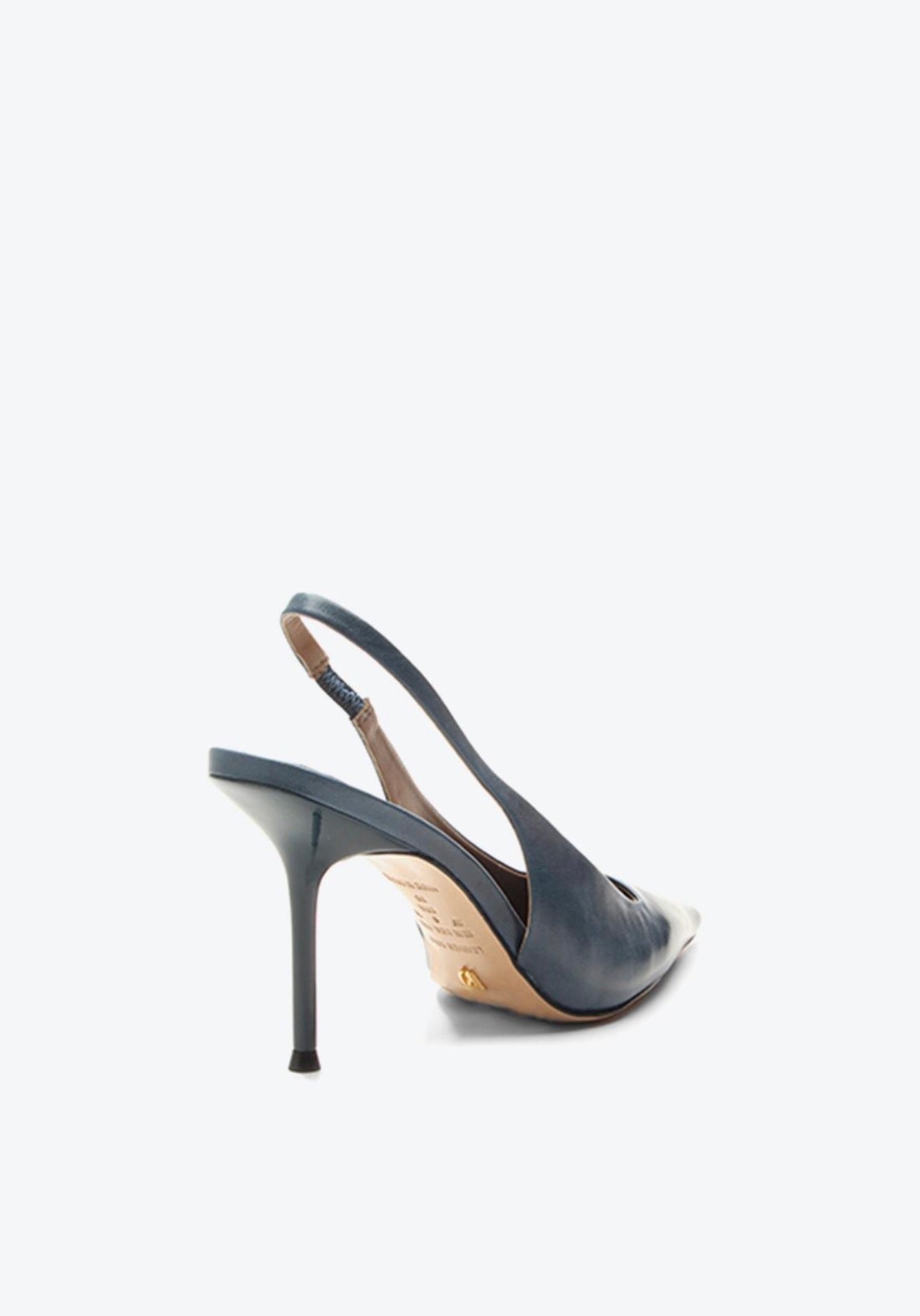 Scarpin Cuero Azul Deep Vicenza