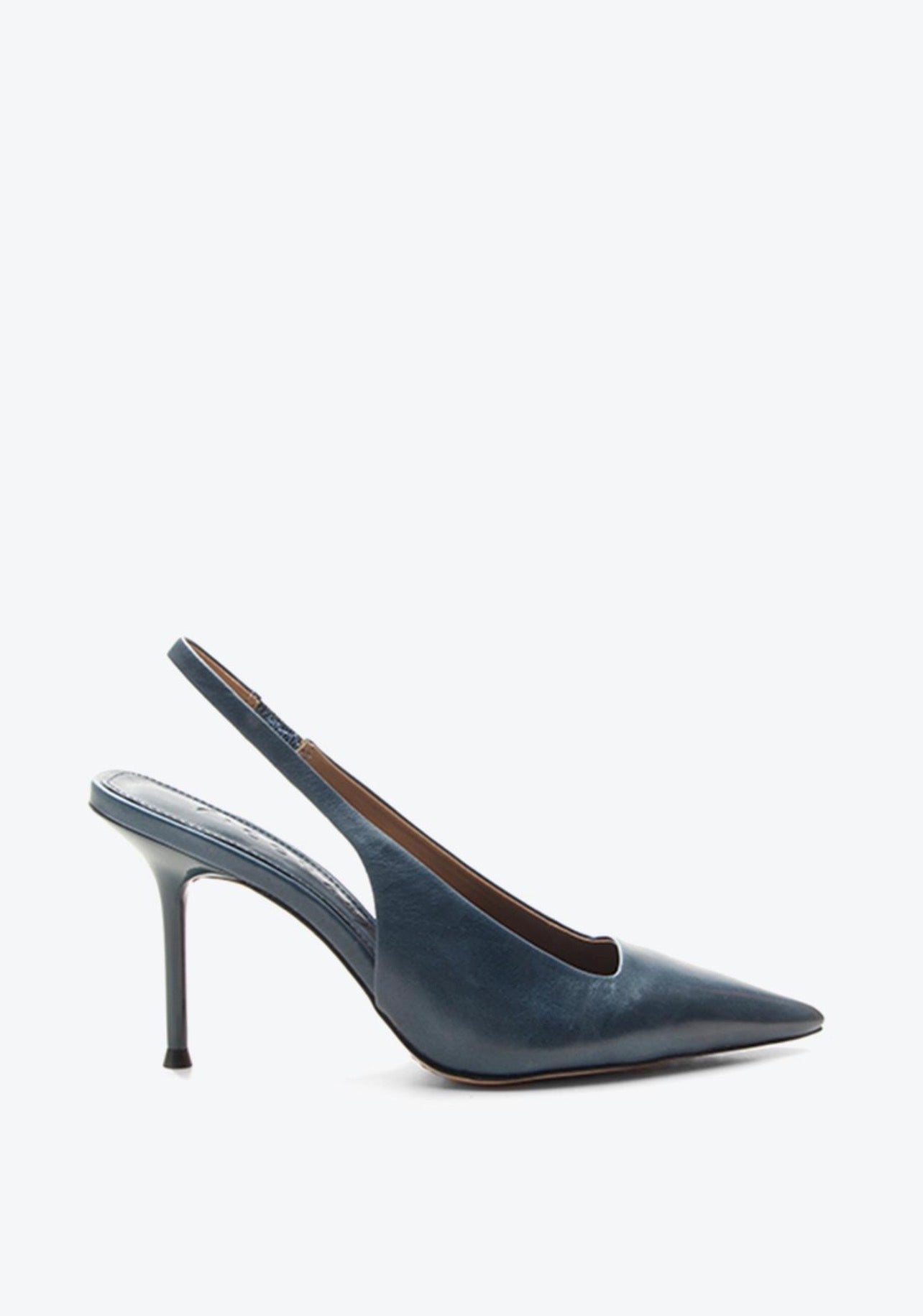 Scarpin Cuero Azul Deep Vicenza
