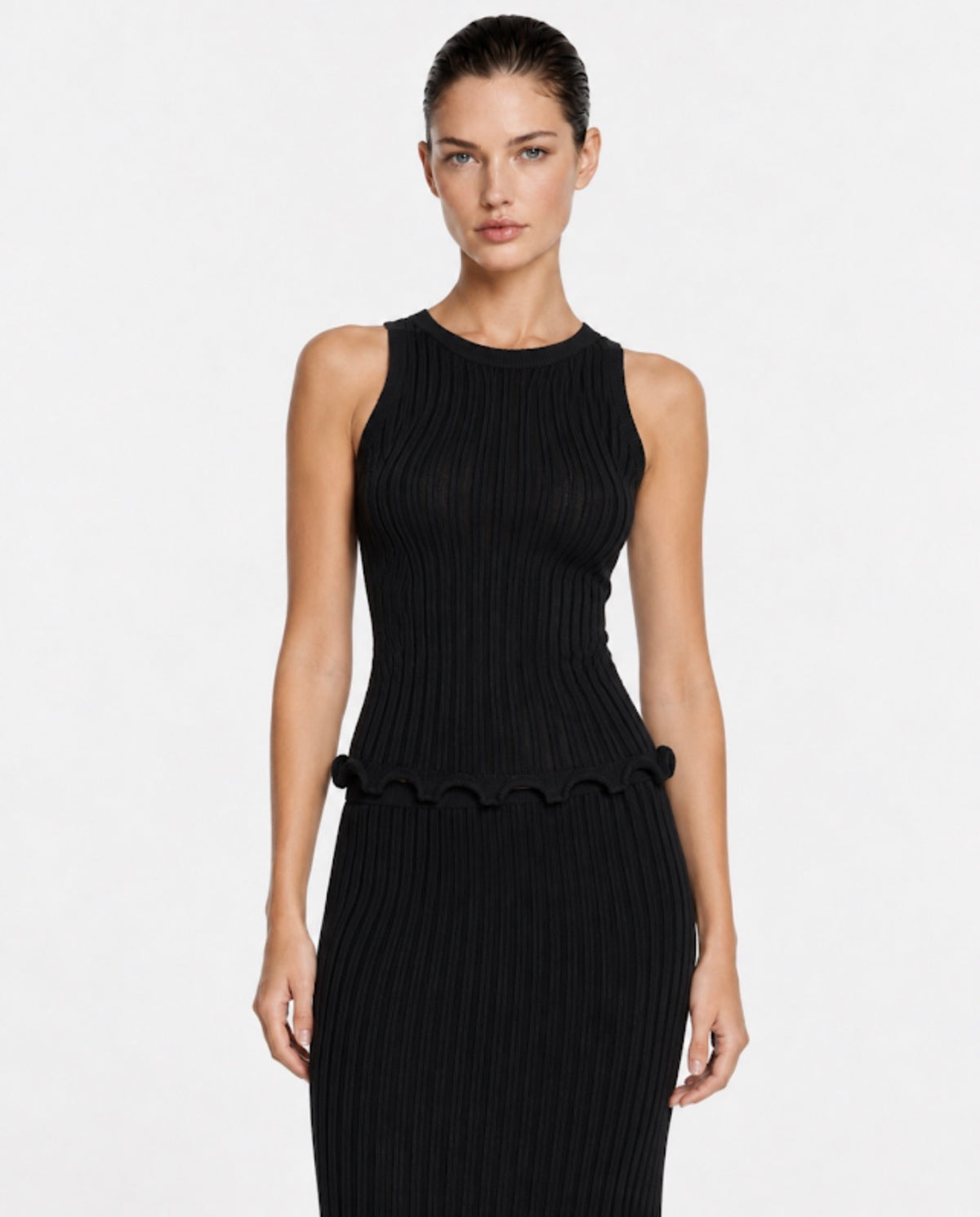 Conjunto Tejido Onda Negro