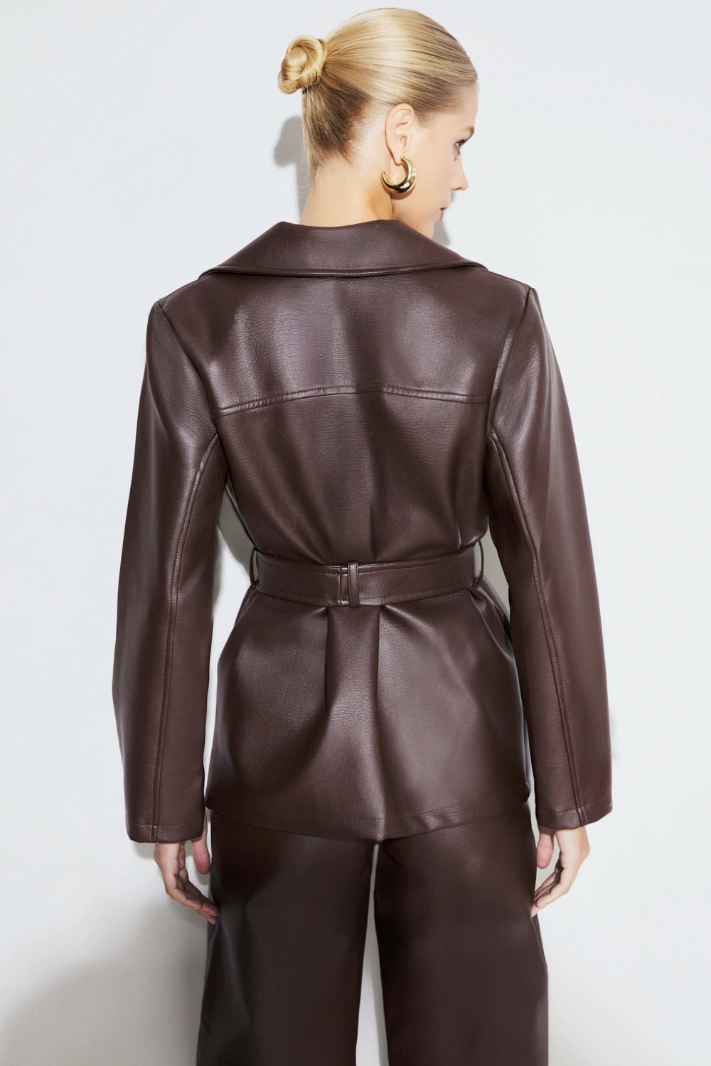 Chaqueta Adri Cuero Pu Marron Rock Lola