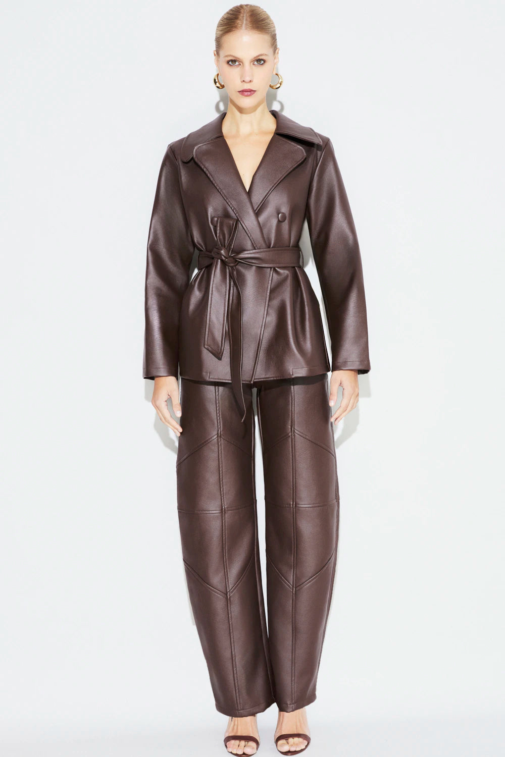 Pantalon Adri Cuero Pu Marron Rock Lola