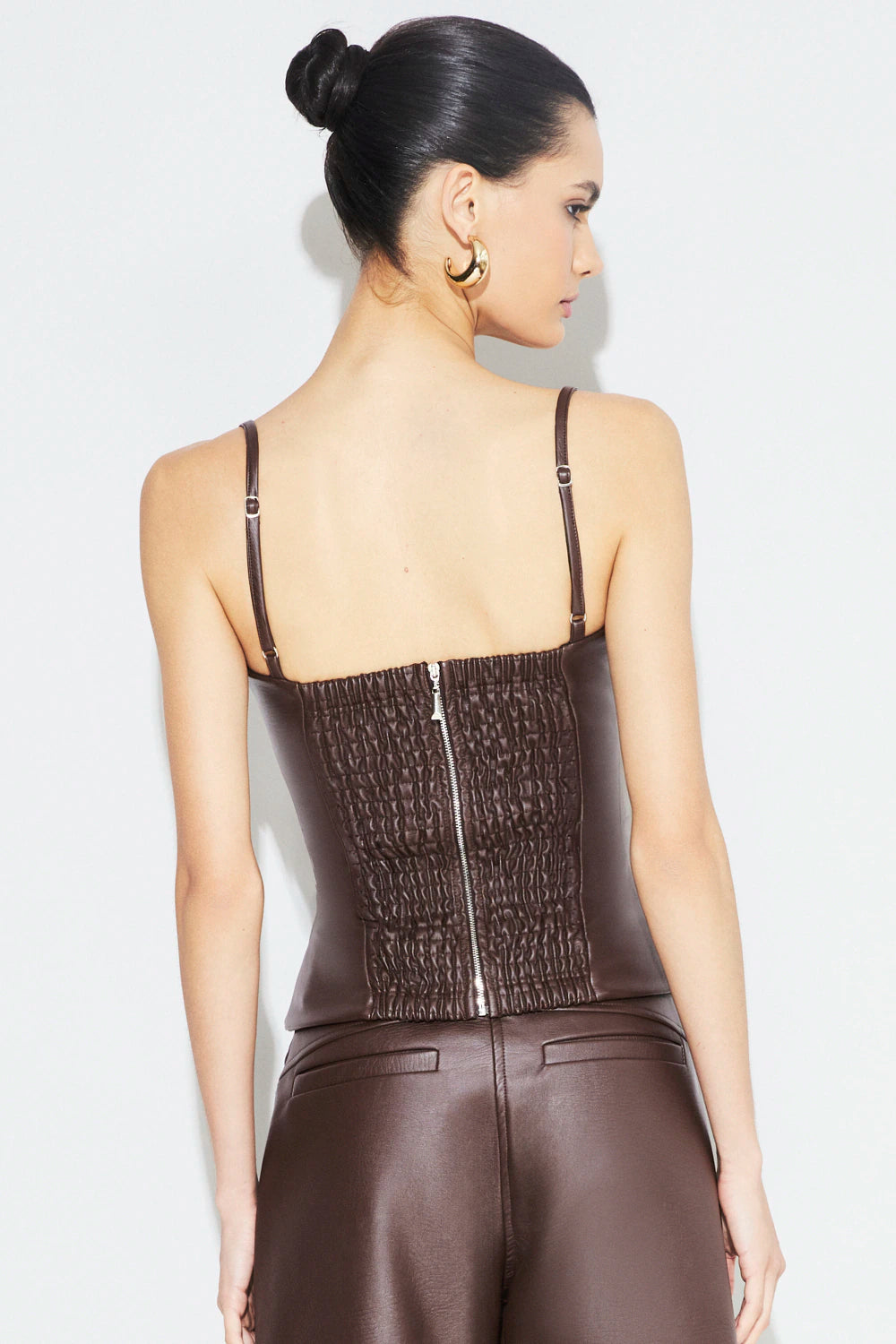 Top Adri Cuero Pu Marron Rock Lola