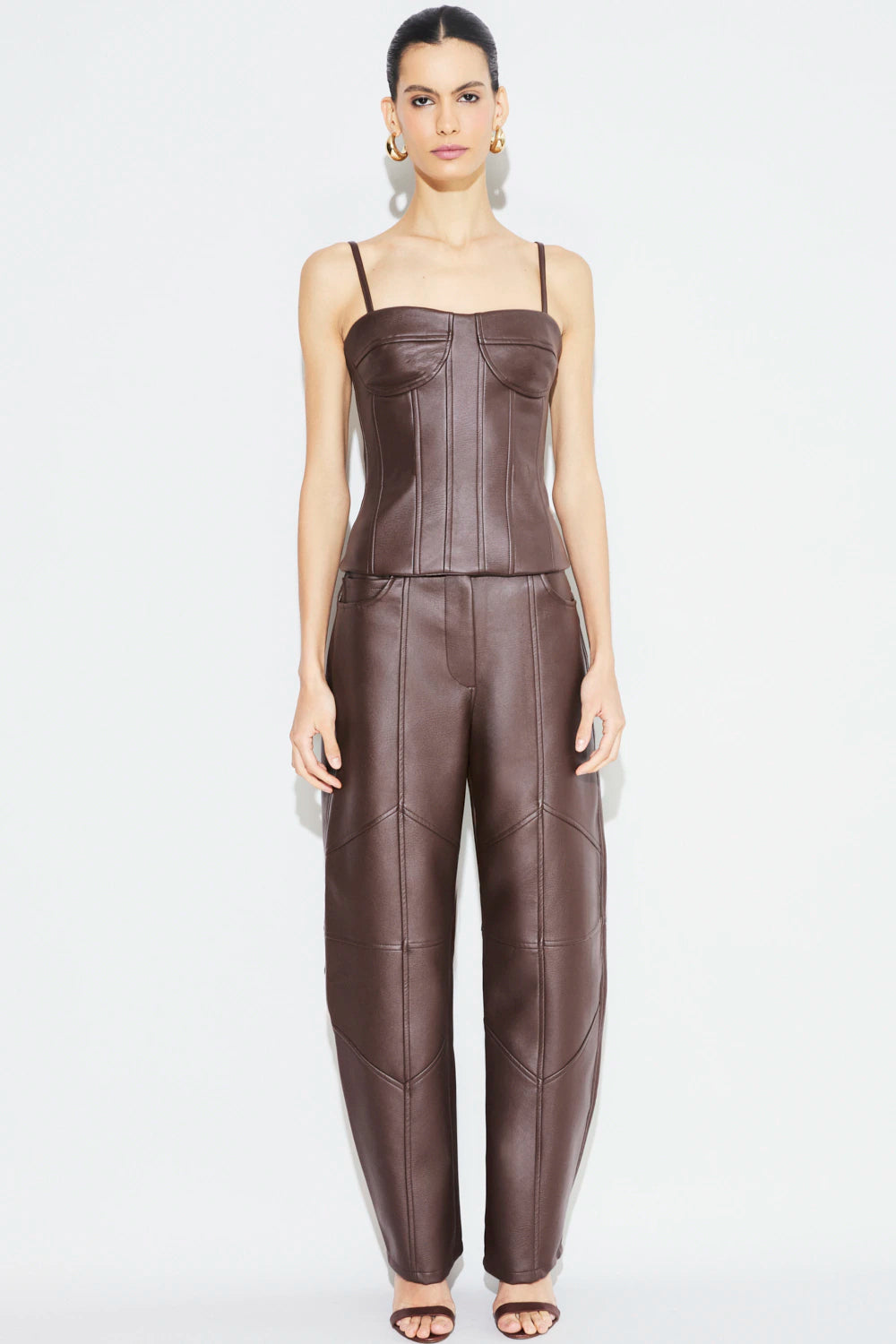 Pantalon Adri Cuero Pu Marron Rock Lola