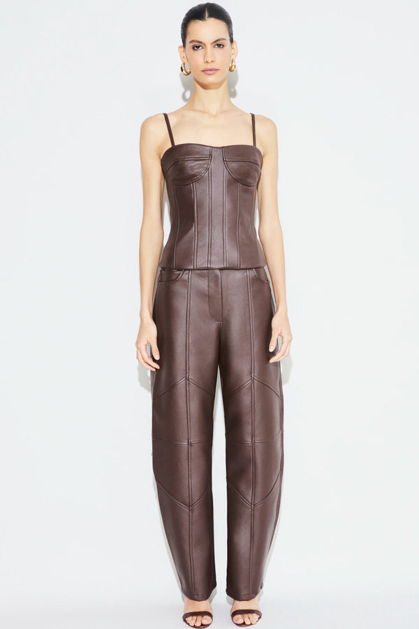 Pantalon Adri Cuero Pu Marron Rock Lola